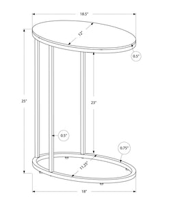 Oval Grey with Chrome Metal Accent Table