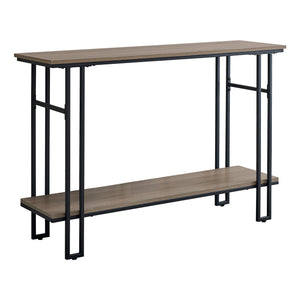 48" Rectangular GreywithBlack Metal Hall Console Accent Table