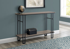 48" Rectangular GreywithBlack Metal Hall Console Accent Table