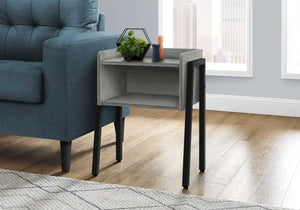 23" Rectangular Grey and Black Metal Accent Table