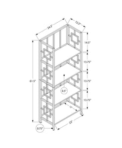 62" 4 Tier Bookcase BlackwithBlack Metal Etagere