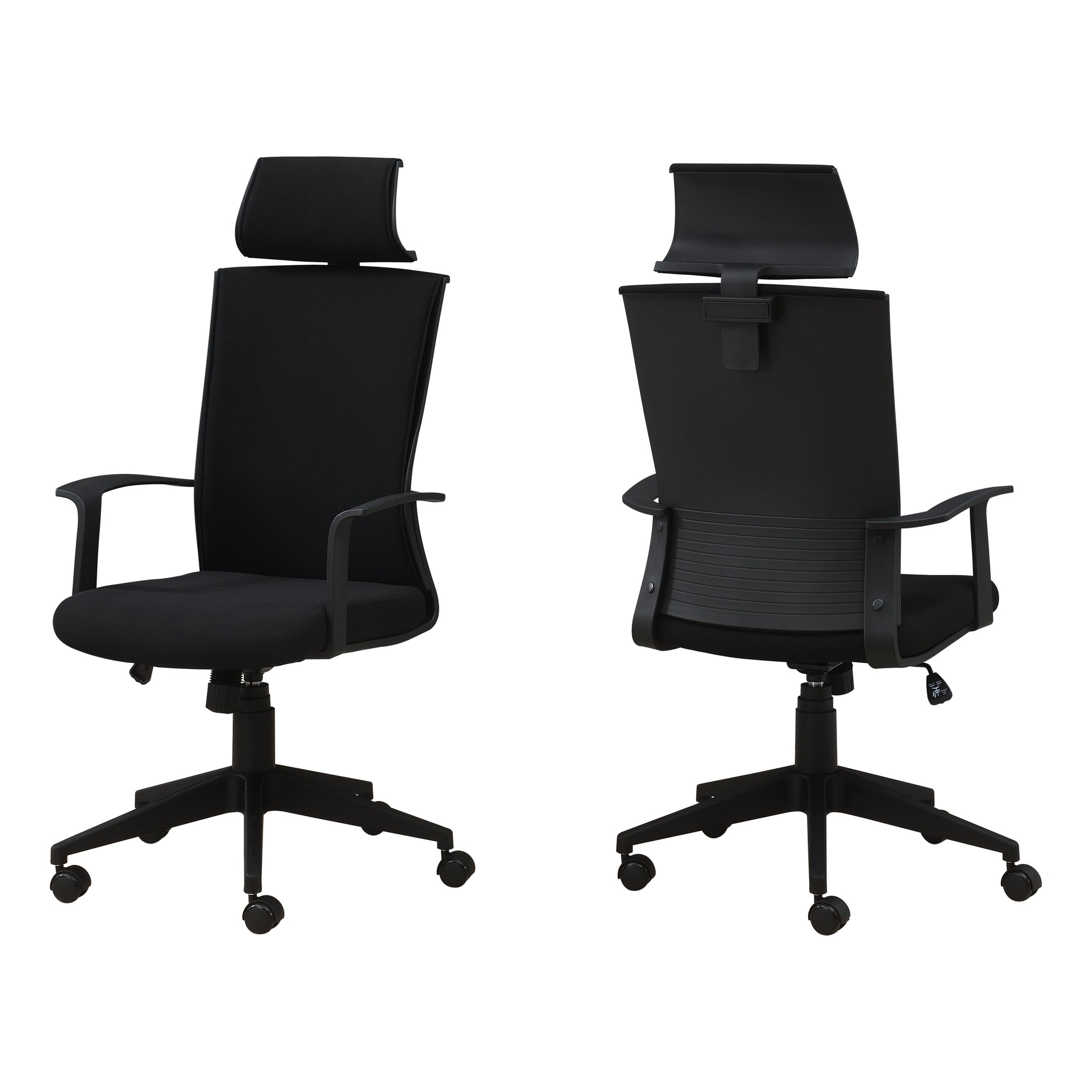 BlackwithBlack Fabric High Back Executive Office Chair