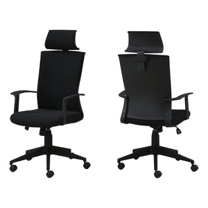 BlackwithBlack Fabric High Back Executive Office Chair