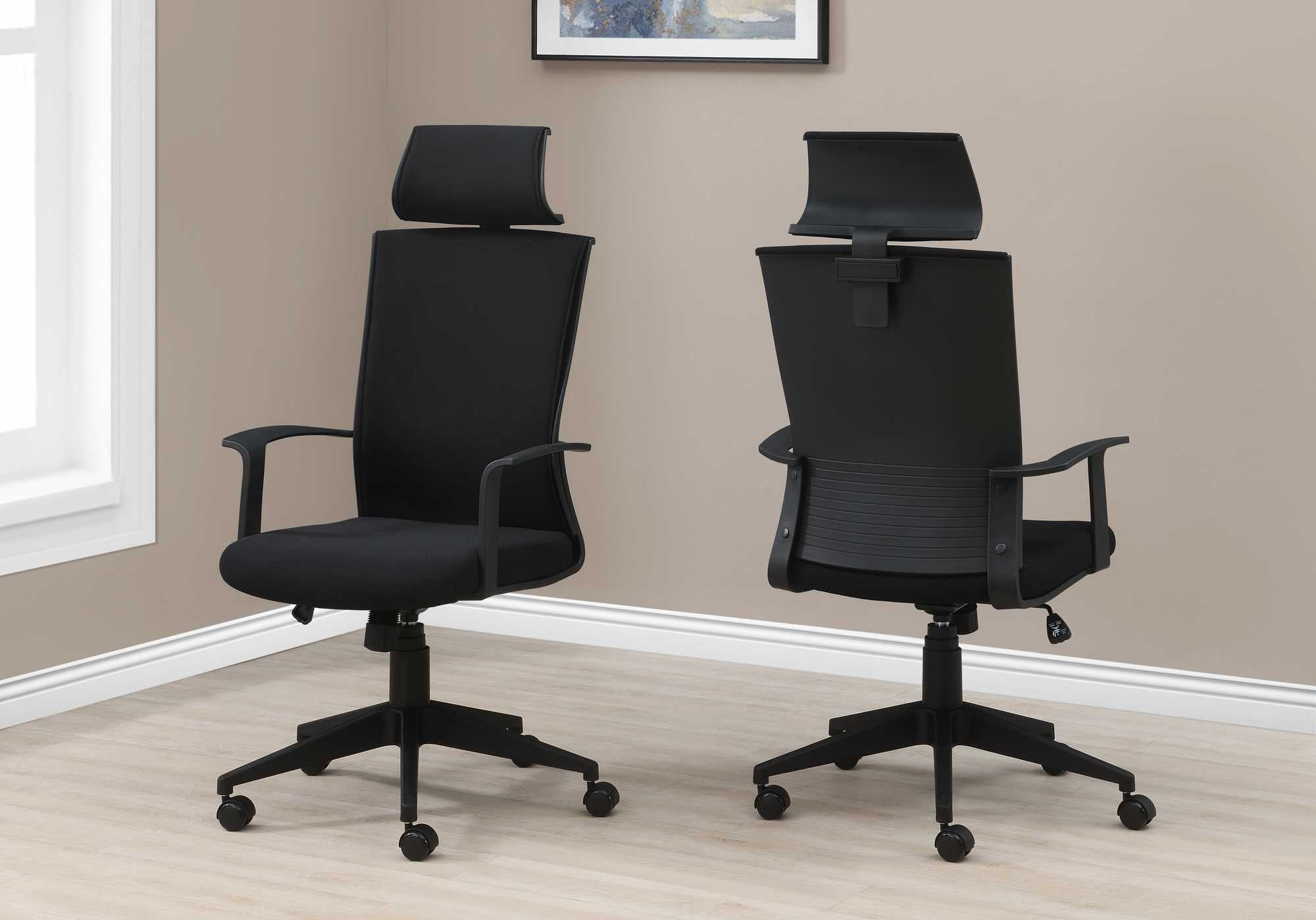 BlackwithBlack Fabric High Back Executive Office Chair