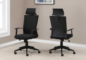 BlackwithBlack Fabric High Back Executive Office Chair