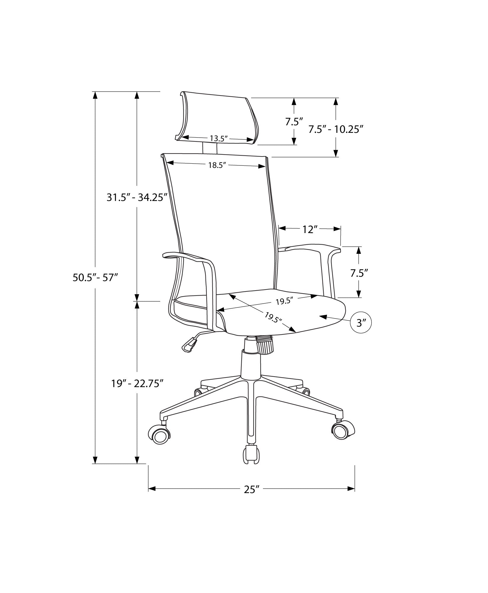 BlackwithBlack Fabric High Back Executive Office Chair