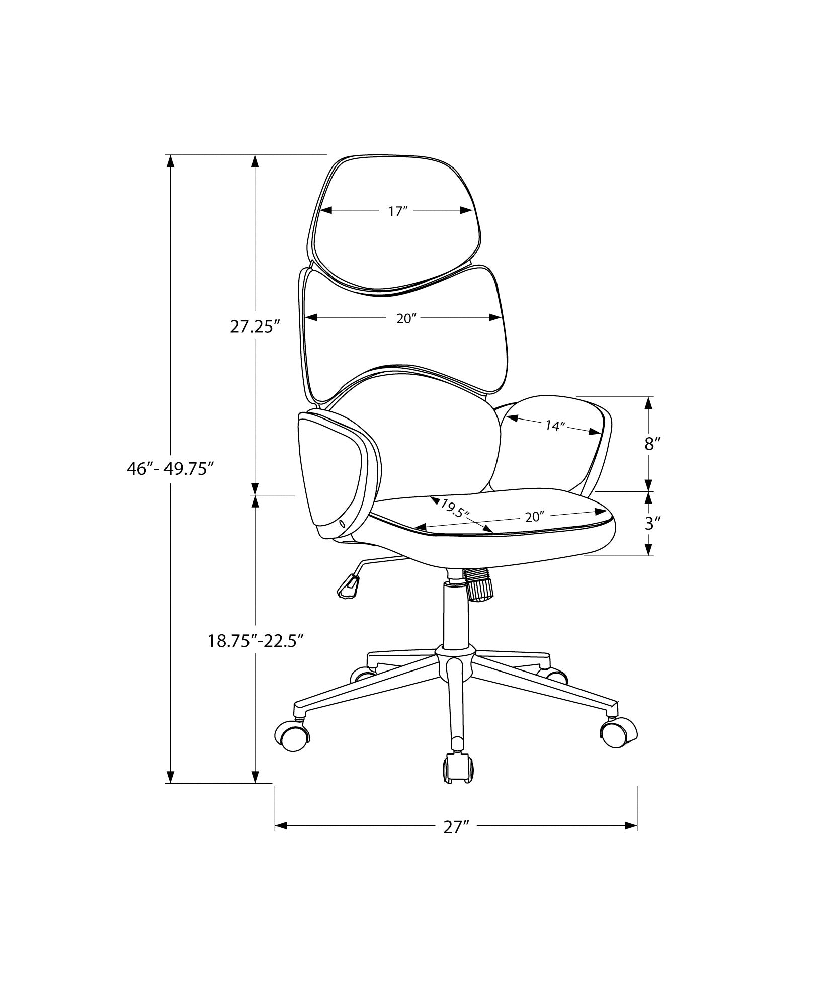 Grey Leather Look High Back Executive Office Chair