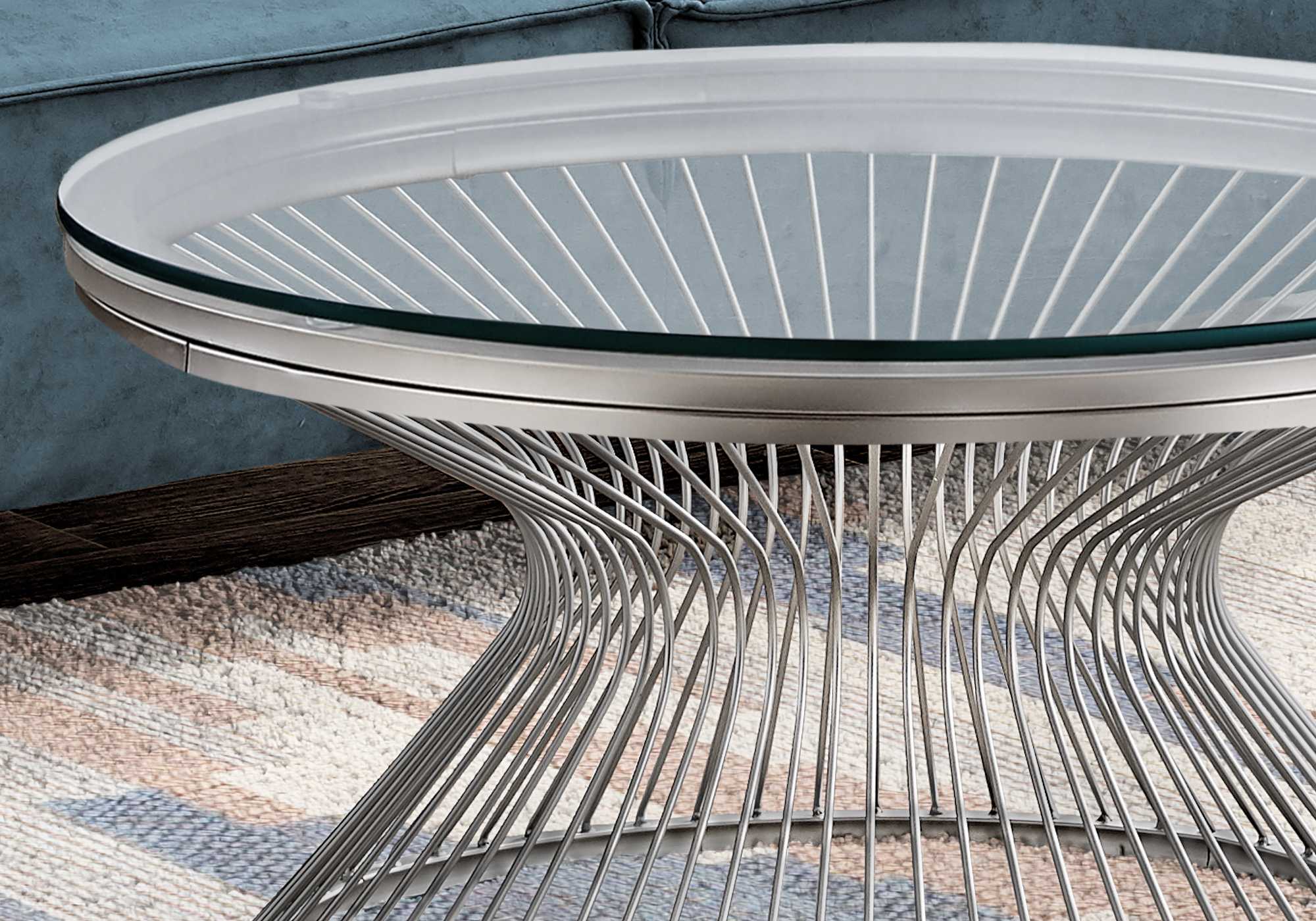 Round Stainless Steel with Tempered Glass Coffee Table
