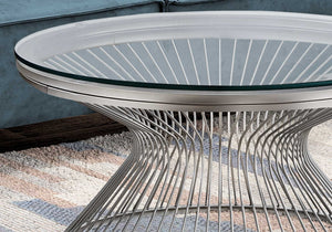 Round Stainless Steel with Tempered Glass Coffee Table