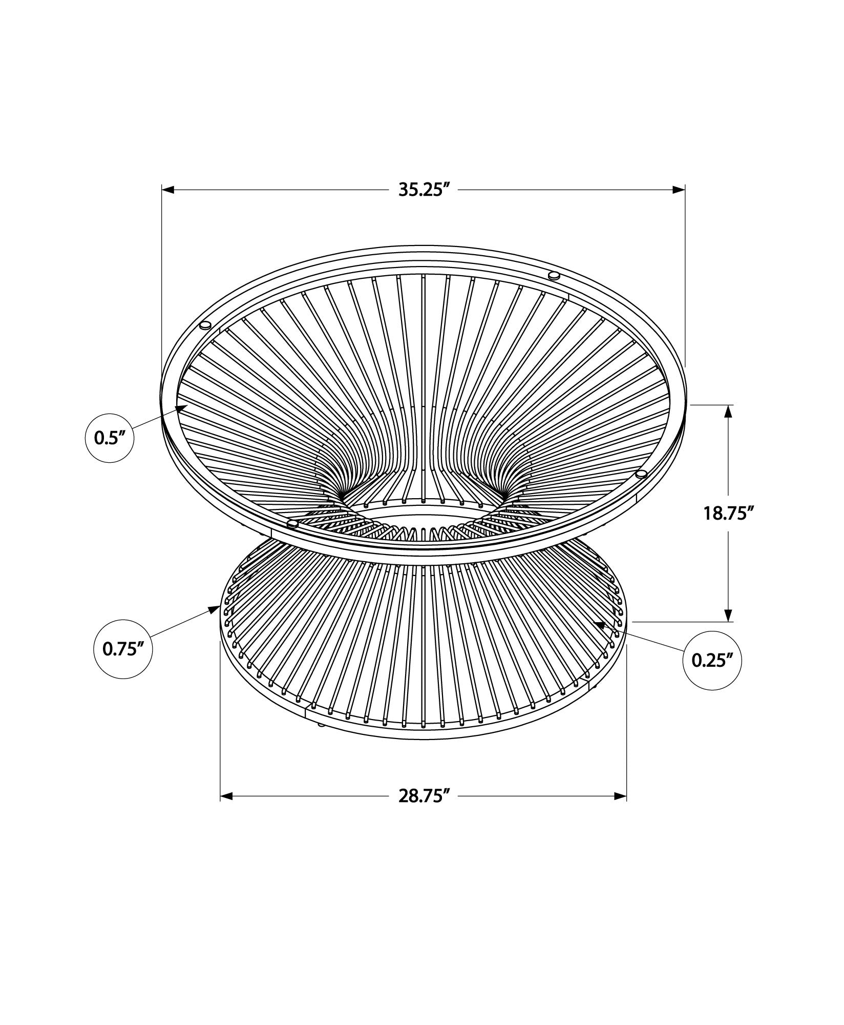 Round Stainless Steel with Tempered Glass Coffee Table