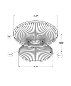 Round Stainless Steel with Tempered Glass Coffee Table