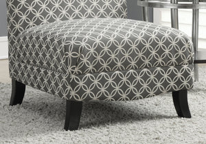 Circular Grey Fabric Accent Chair
