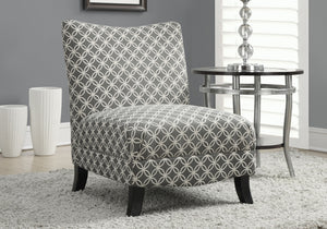 Circular Grey Fabric Accent Chair