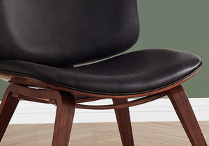 Dark Brown Leather Look Fabric Accent Chair