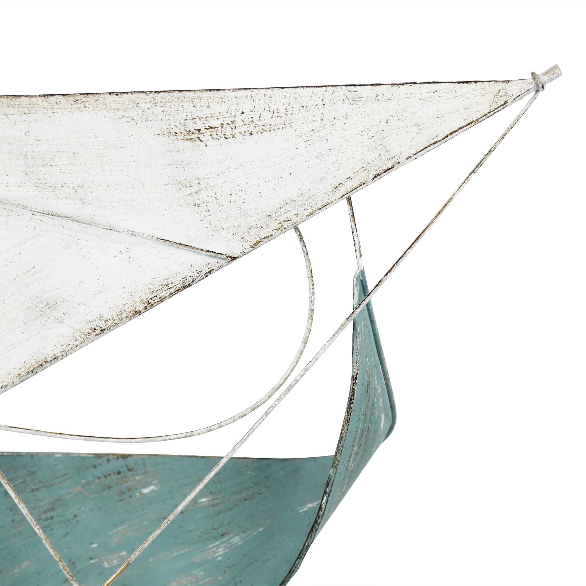 Sailboat Metal Centerpiece  in Distressed Finish