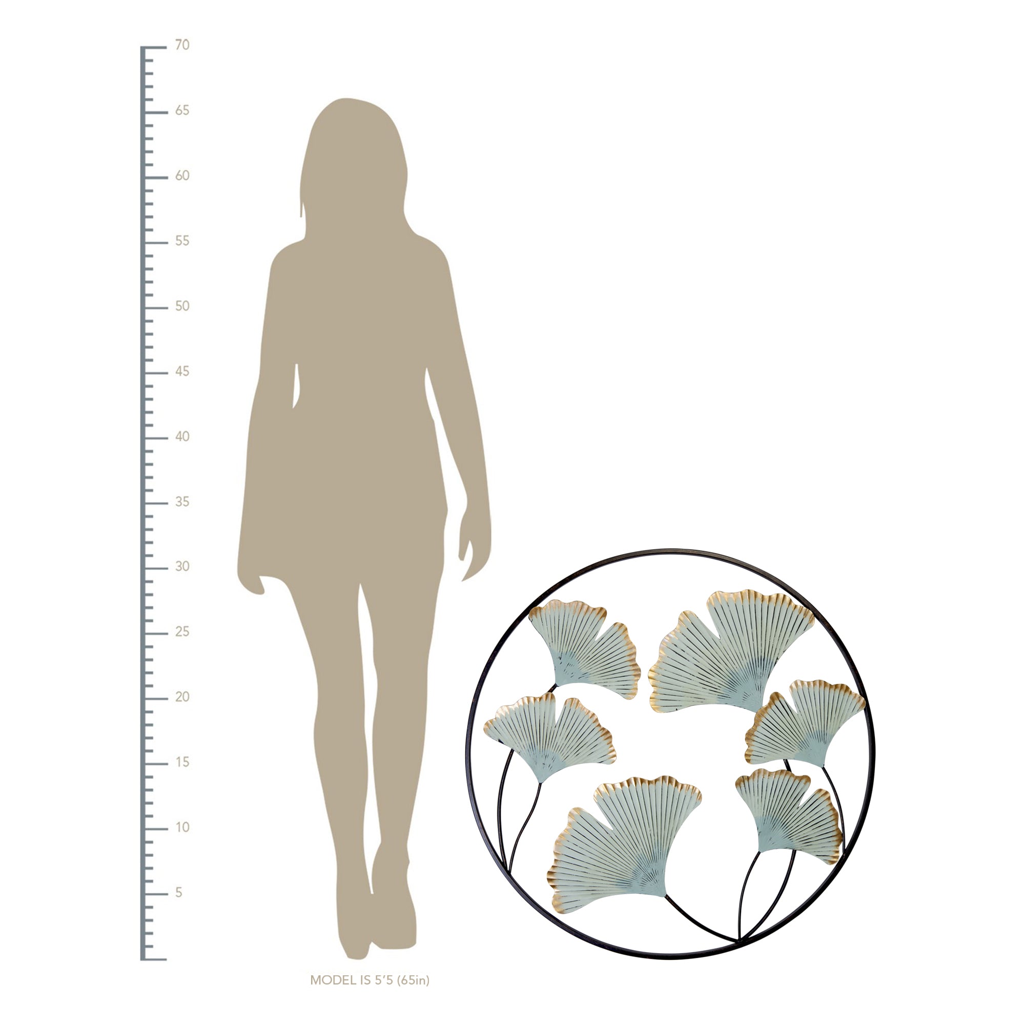 Floral Metal Decor with Gold Metallic Finish