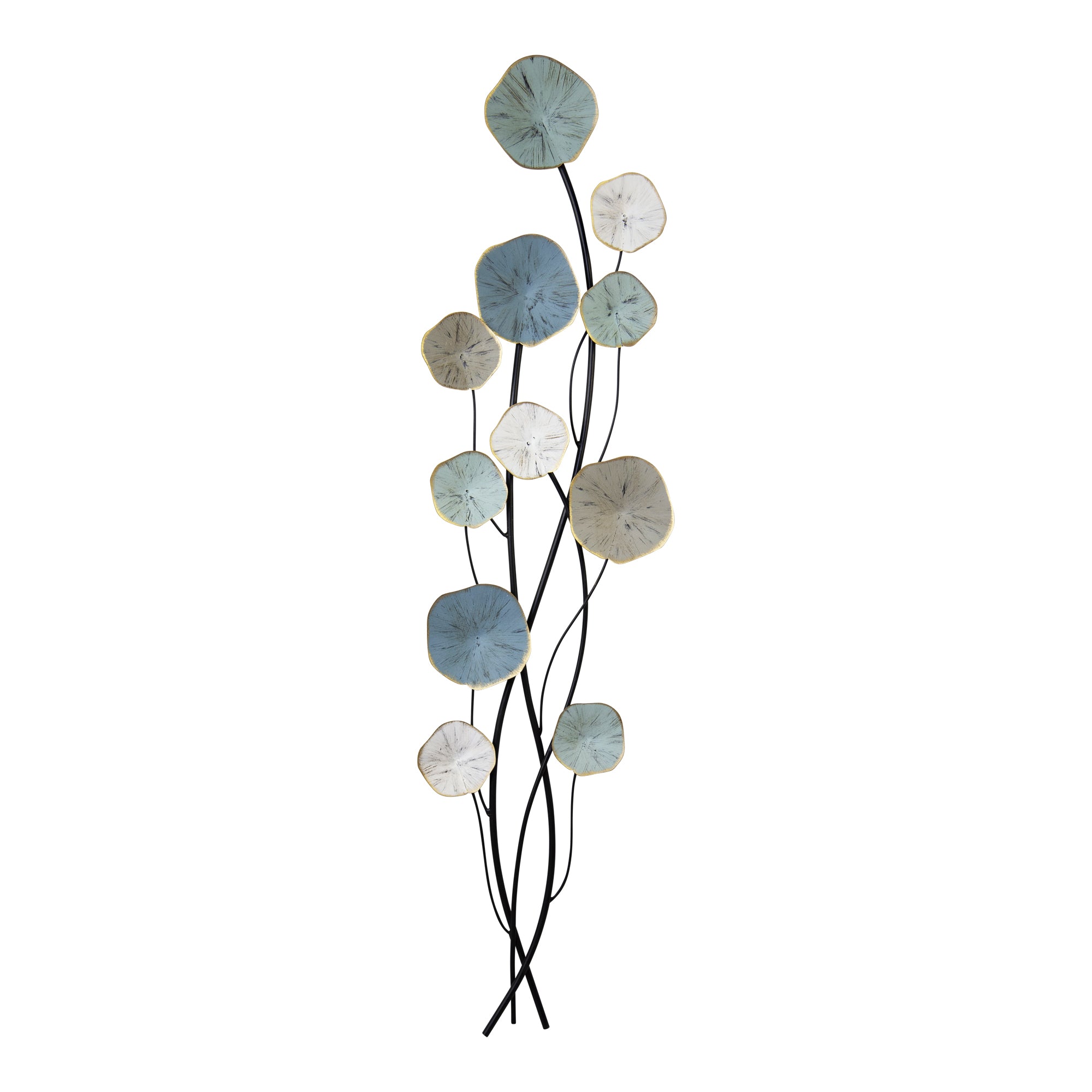 3D-Layered Stemmed Flowers Metal Wall Decor