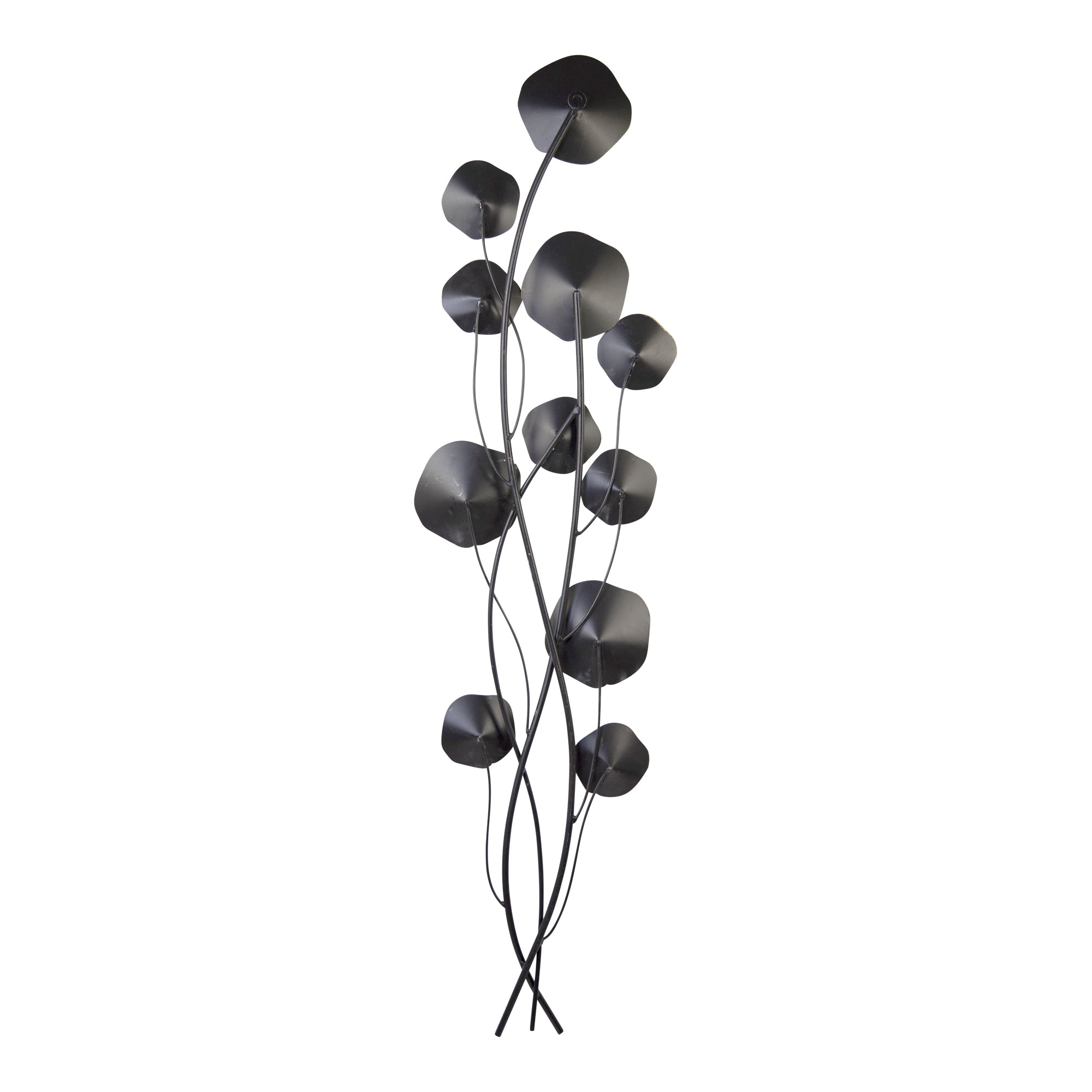 3D-Layered Stemmed Flowers Metal Wall Decor