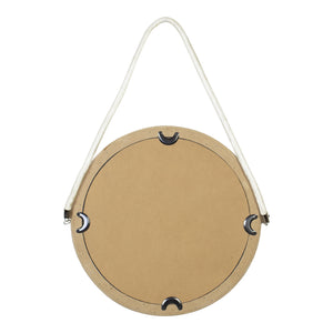 Round Wall Mirror with Ivory-washed Finish