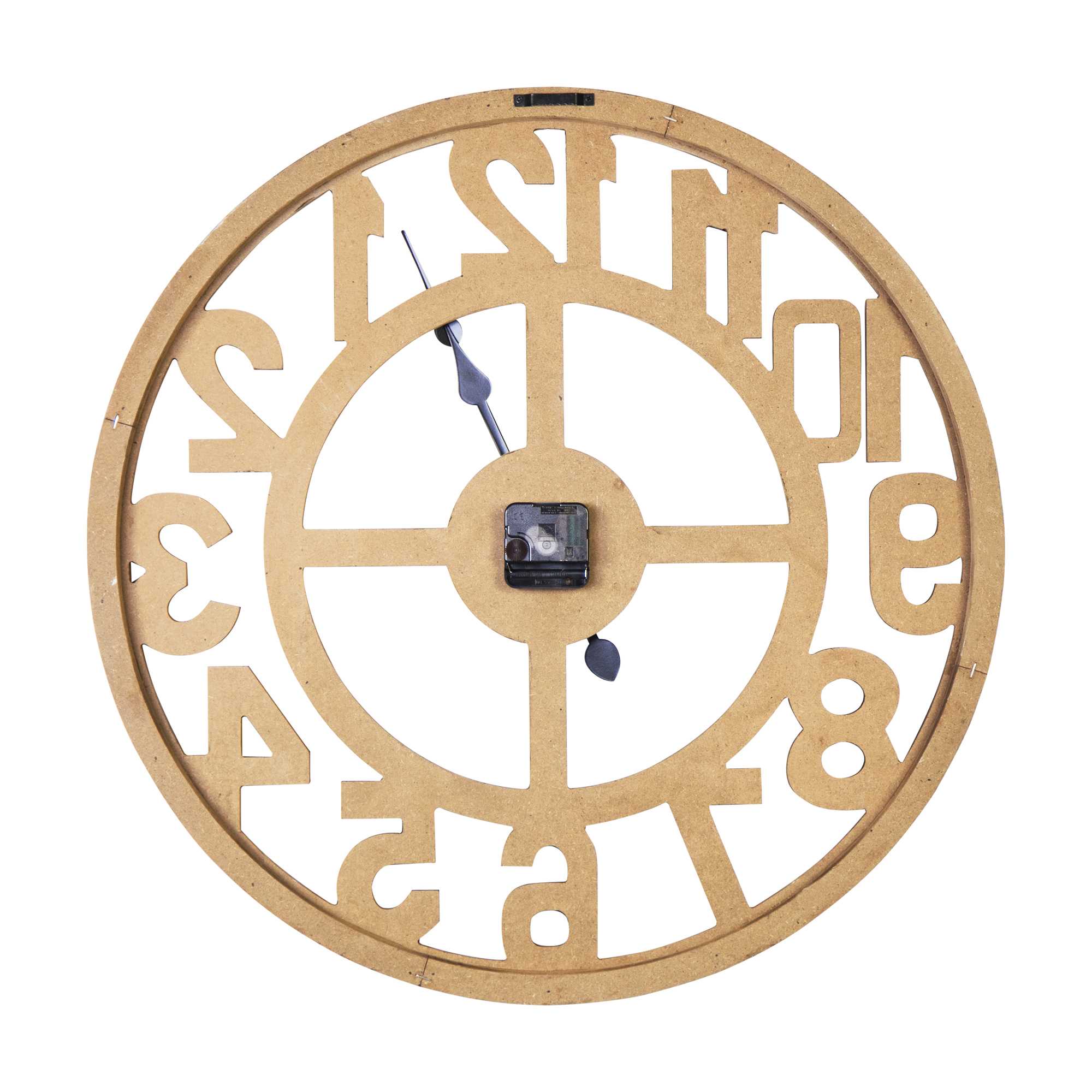 23" Round Wooden Open-Face Wall Clock