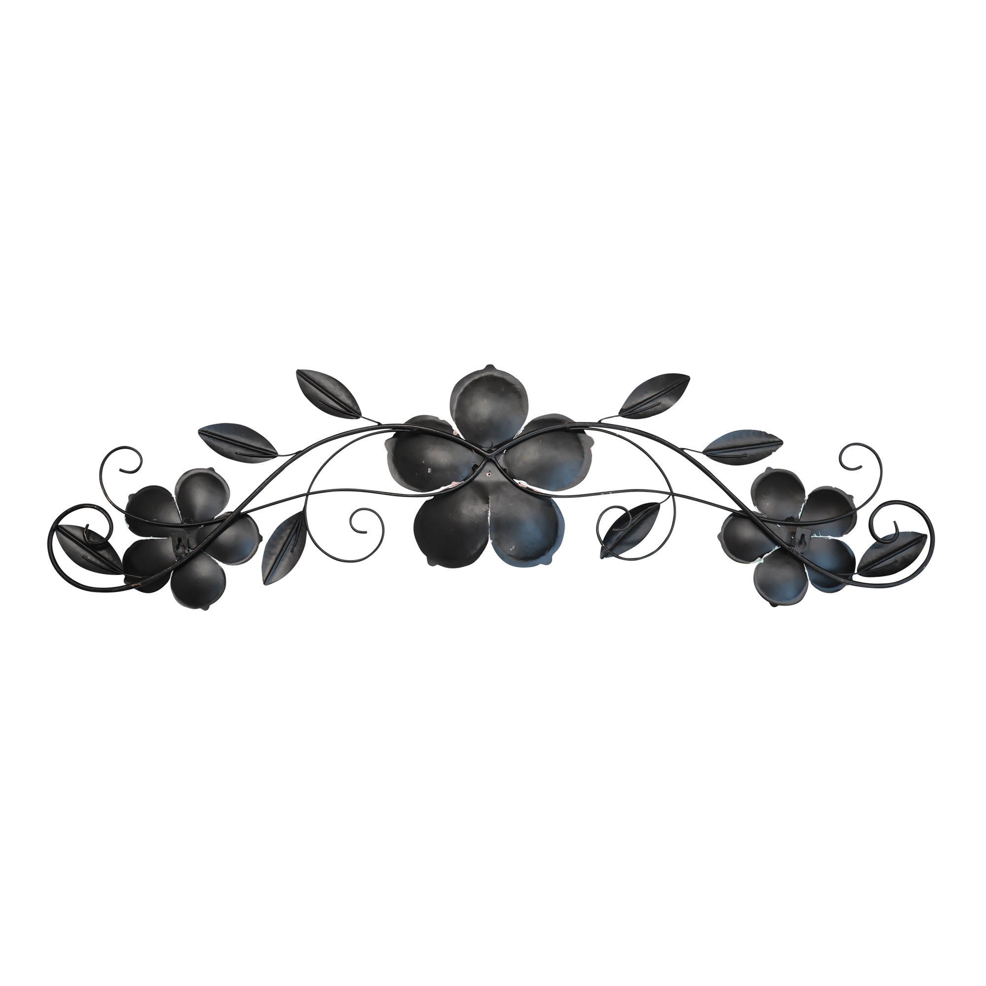 Flower Metal Wall Decor with Metallic Gold Edge Finish
