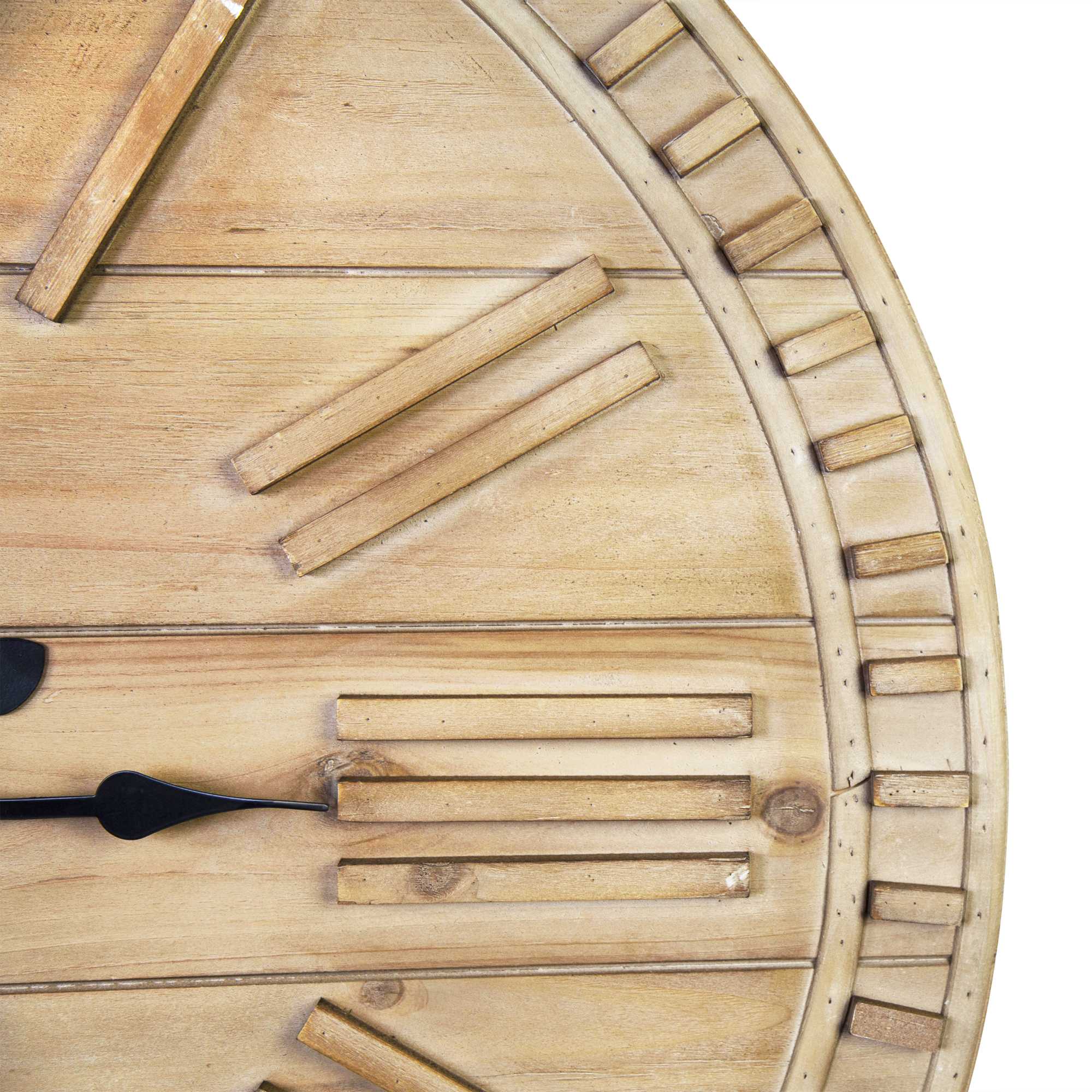 31.50 Round Wooden Face Nature-Inspired Wall Clock