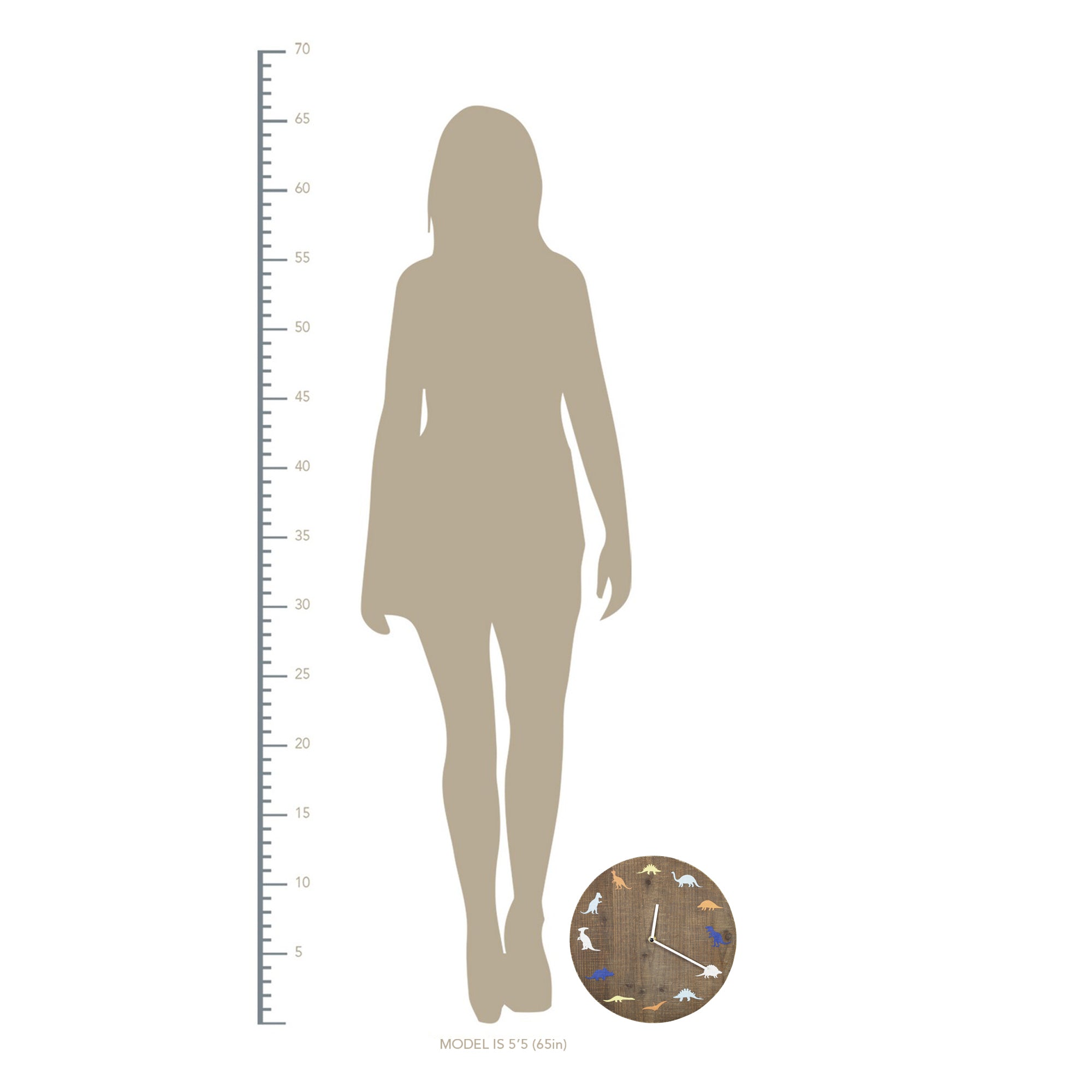 12" Round Dinosaur Theme Wall Clock