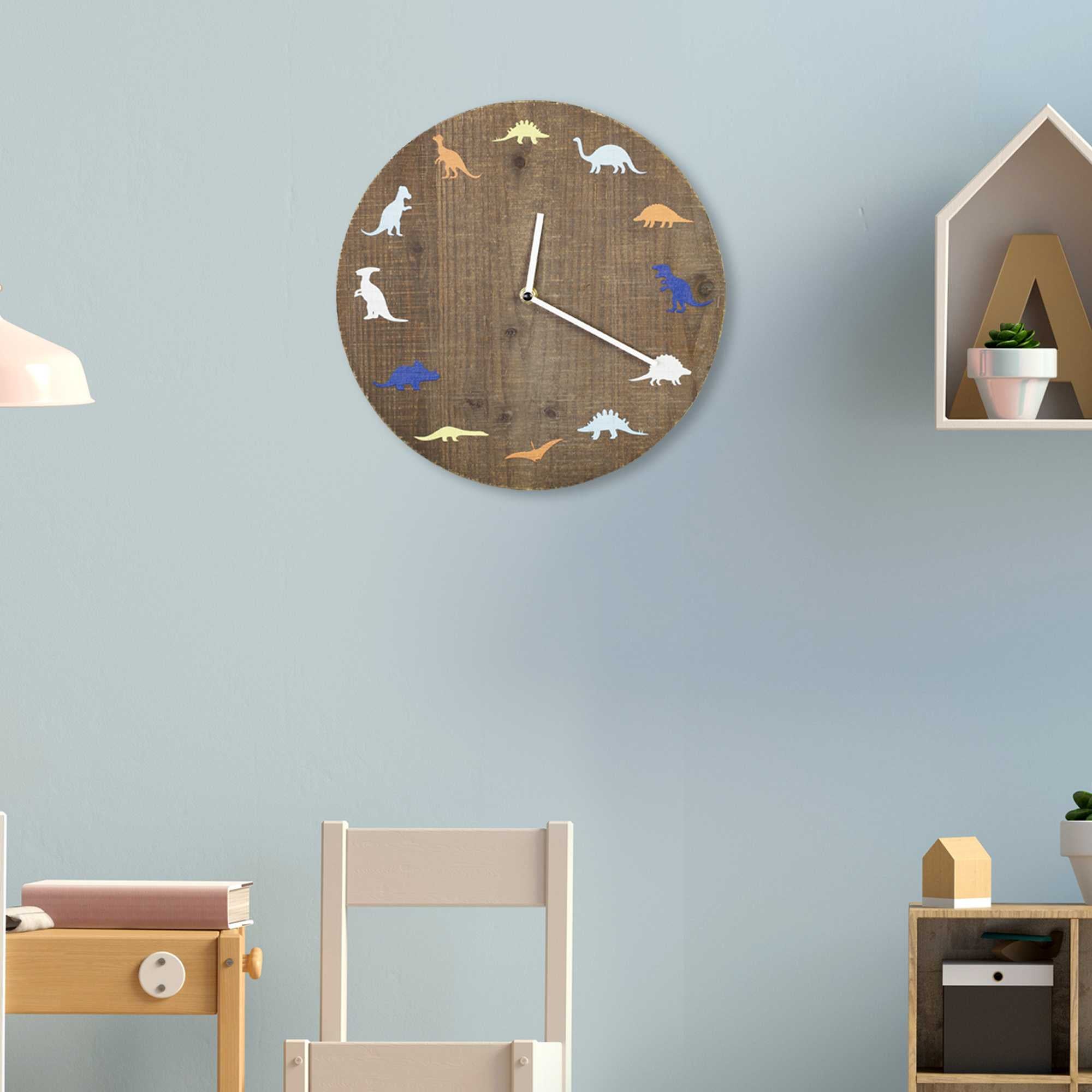 12" Round Dinosaur Theme Wall Clock