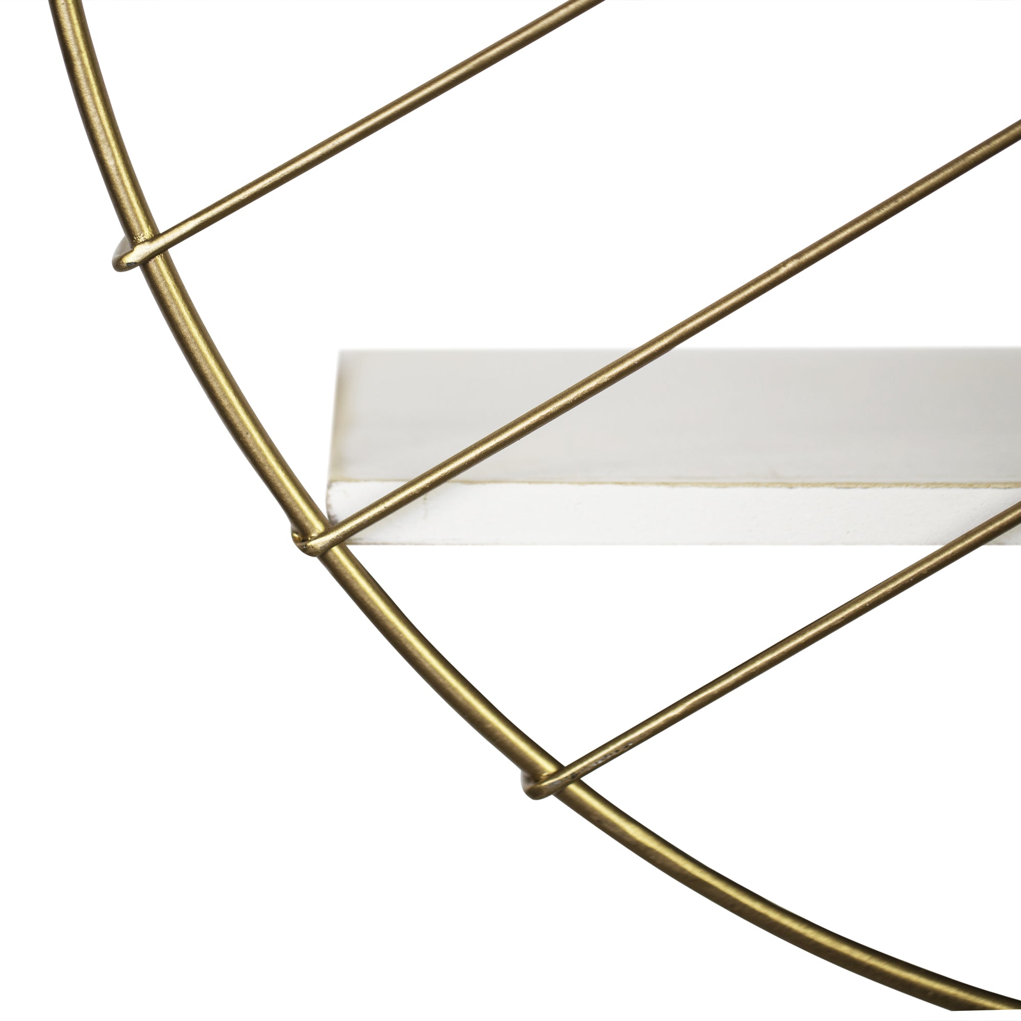 Round Wall Shelf Coated With a Matte Gold Finish