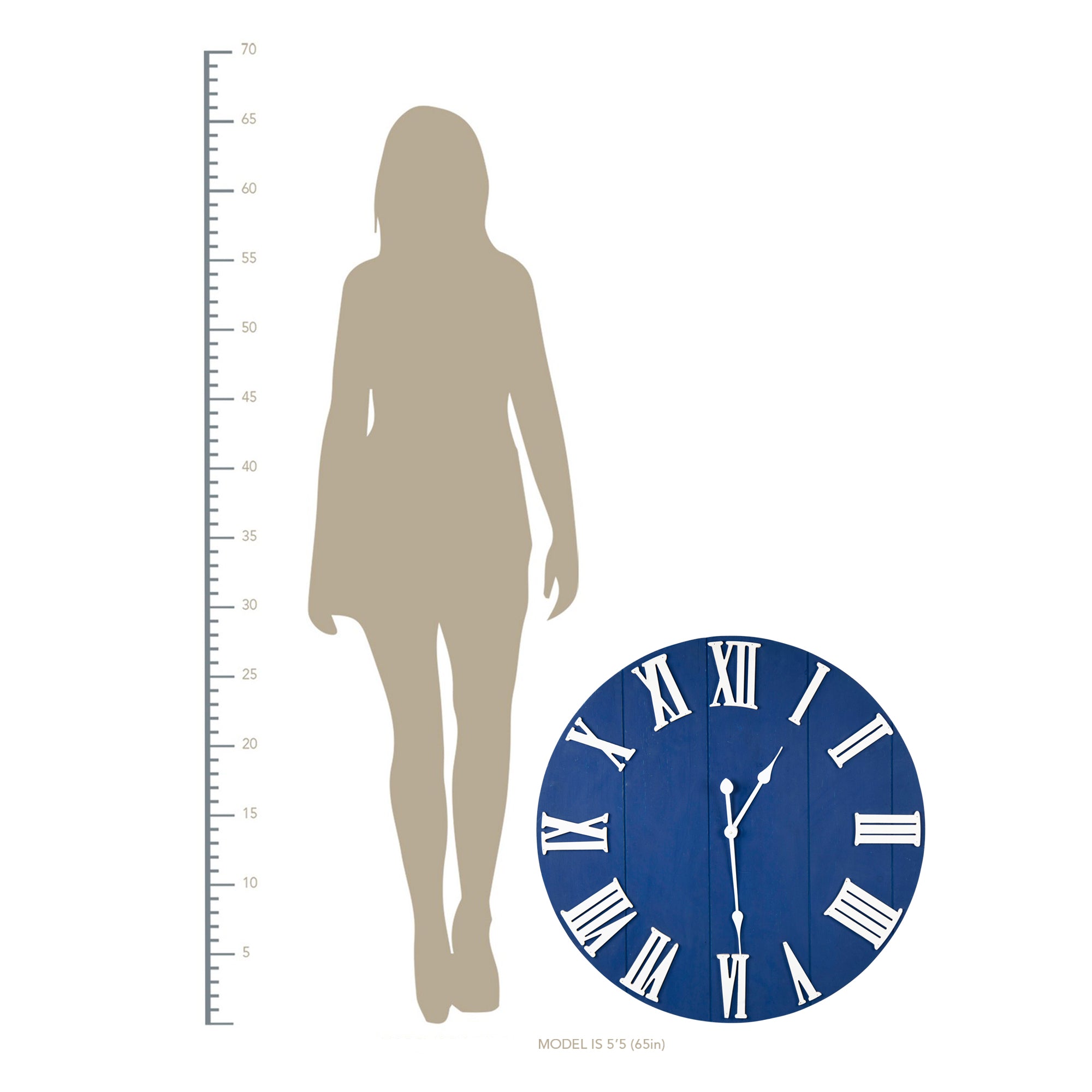 Round Blue Wall Clock