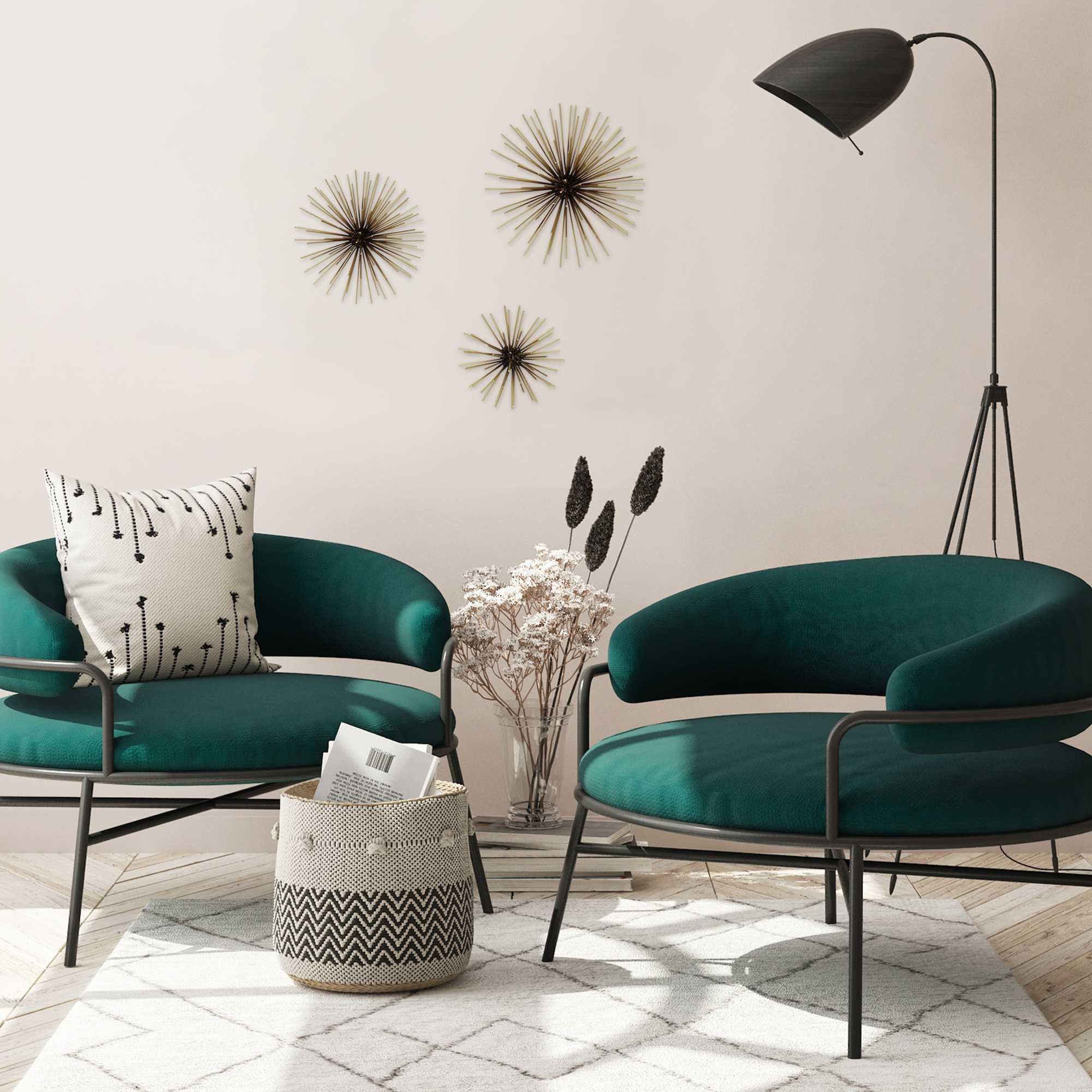 Starburst Metal Antique Gold Wall Decor