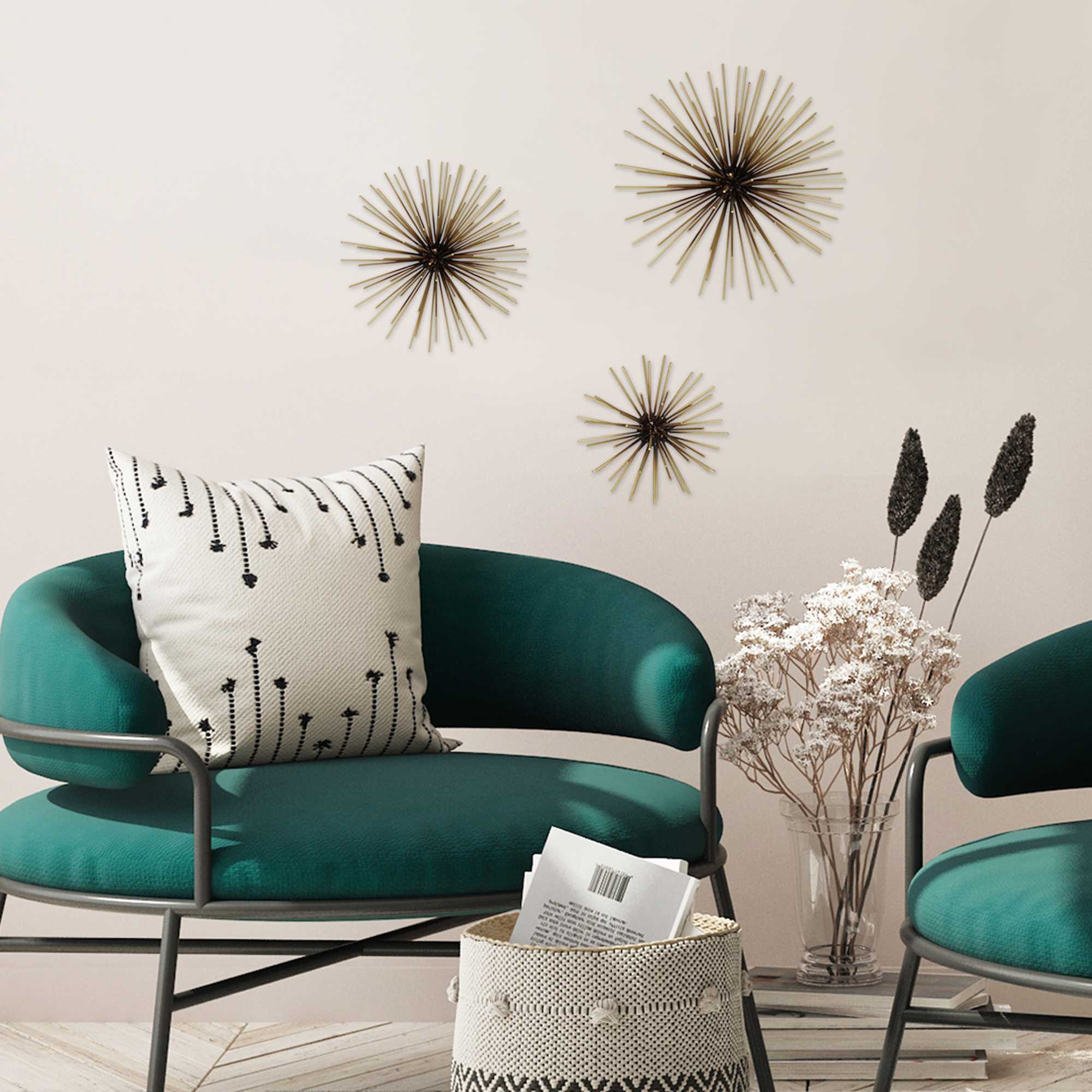 Starburst Metal Antique Gold Wall Decor