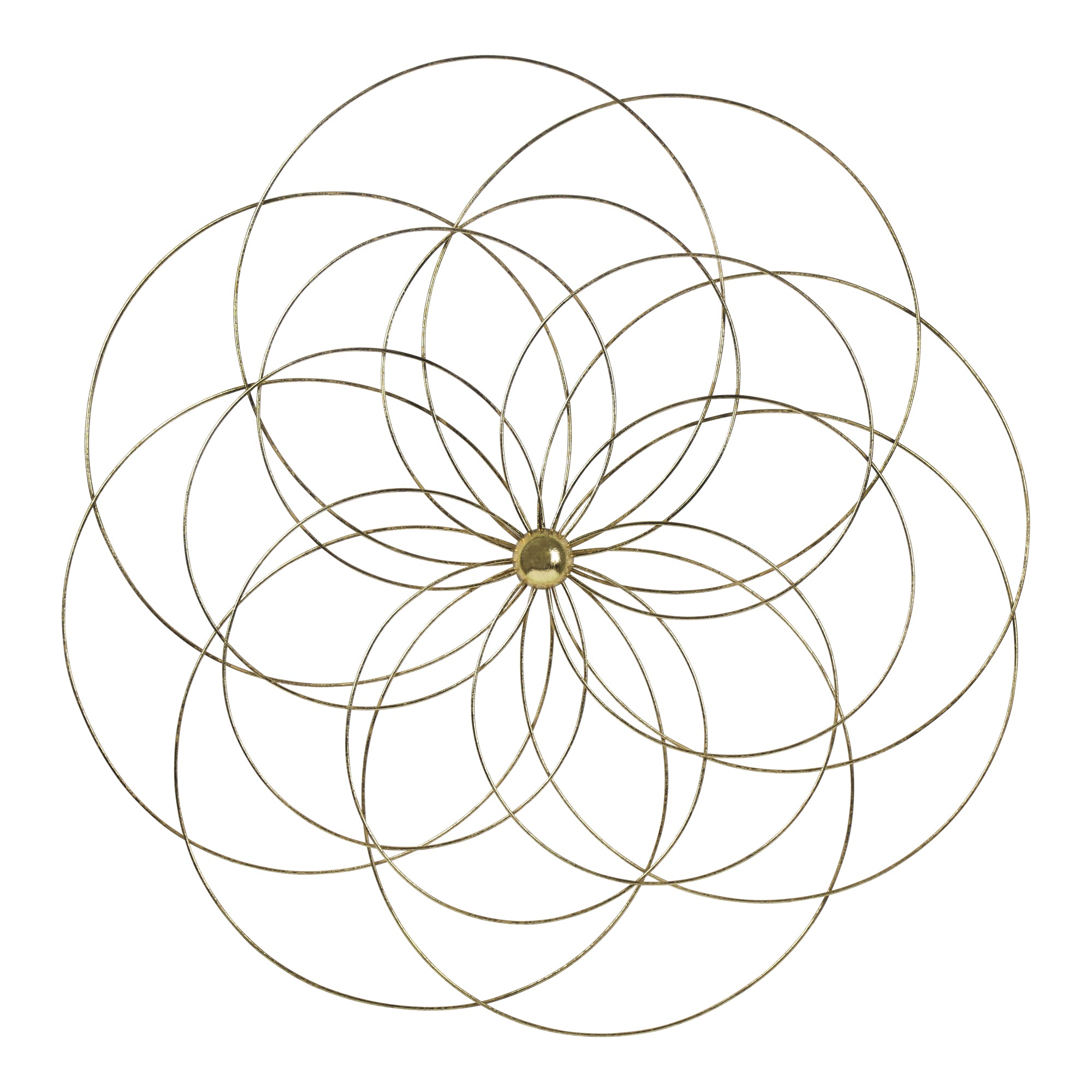 Metal Flower Wall Decor with Gold Foils Accent