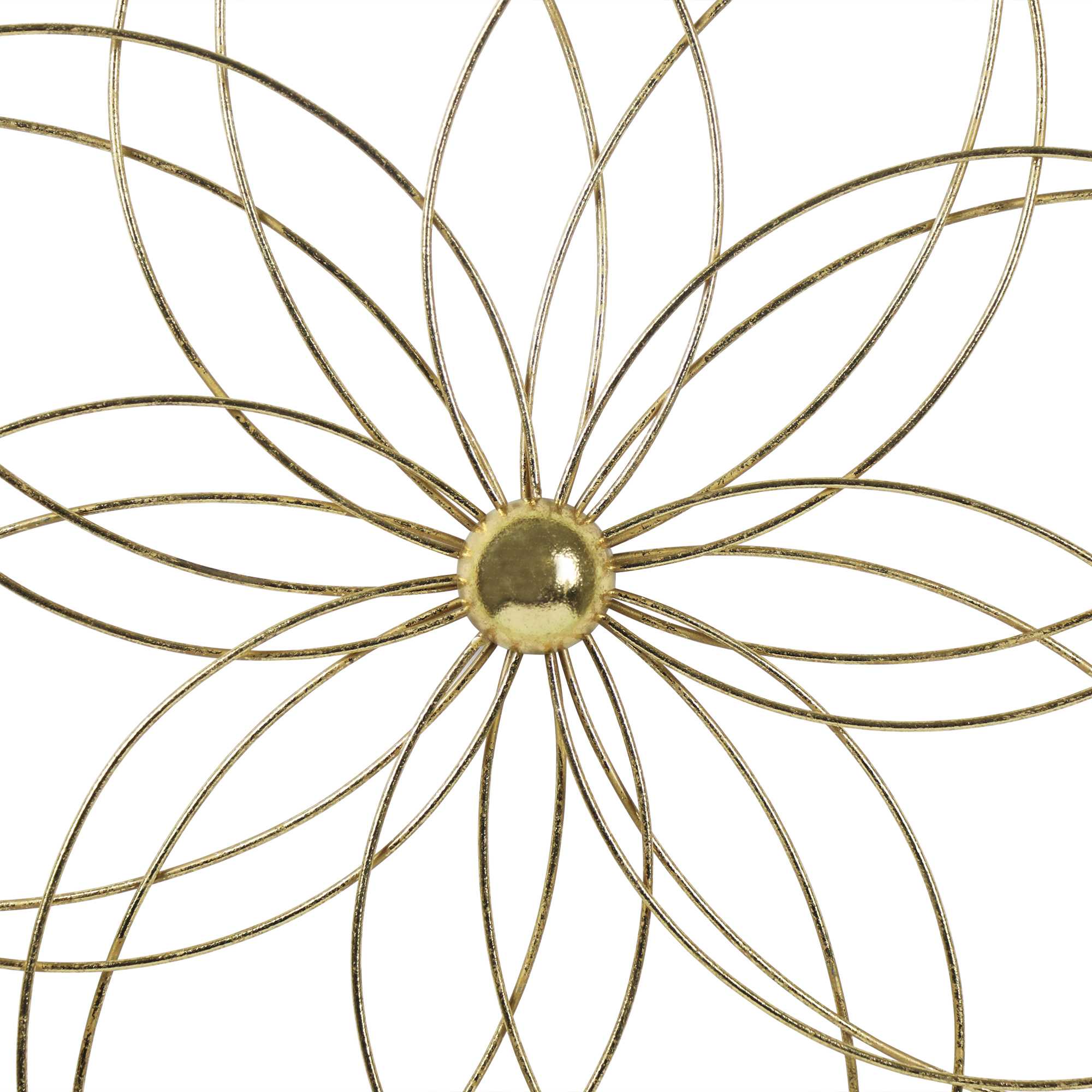 Metal Flower Wall Decor with Gold Foils Accent