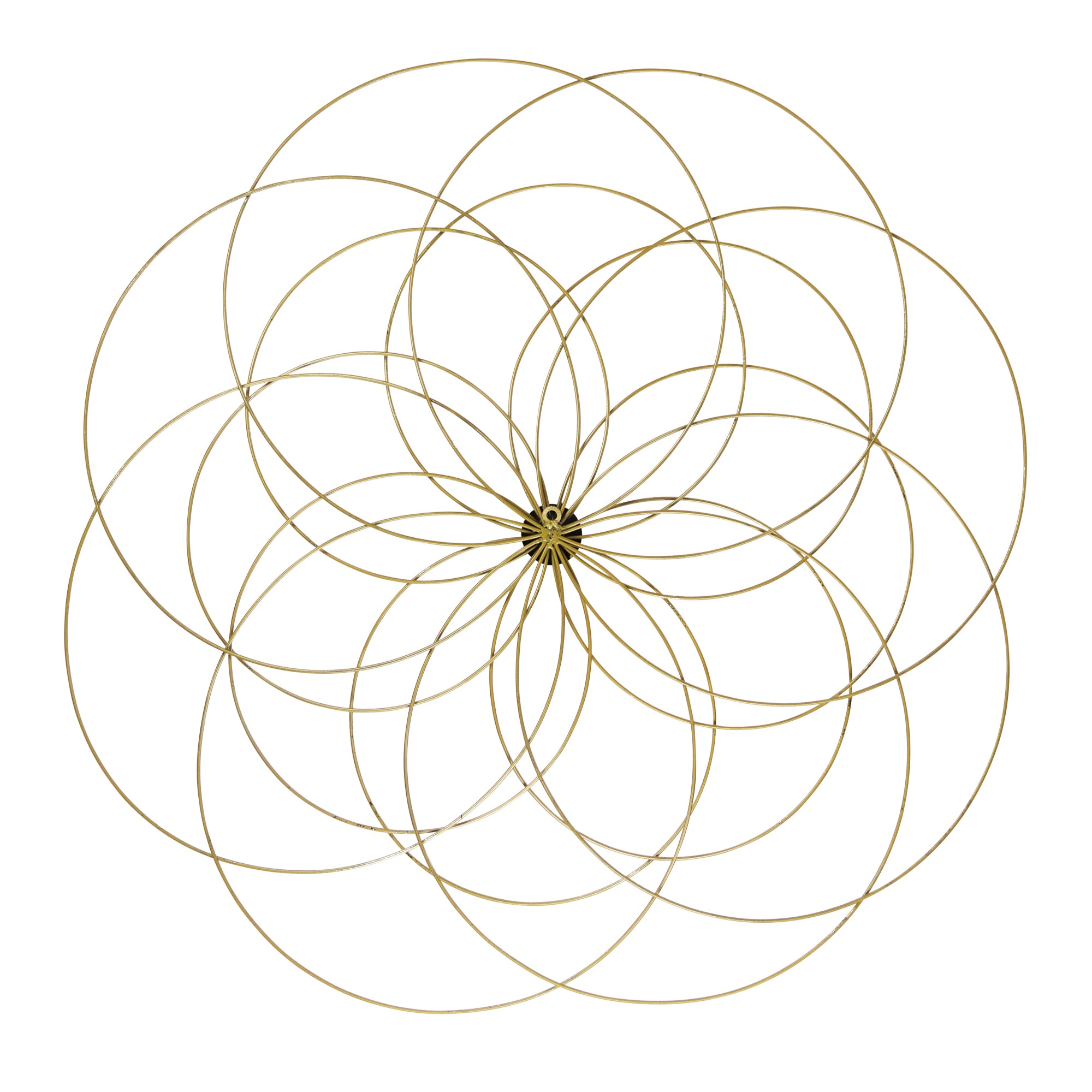 Metal Flower Wall Decor with Gold Foils Accent