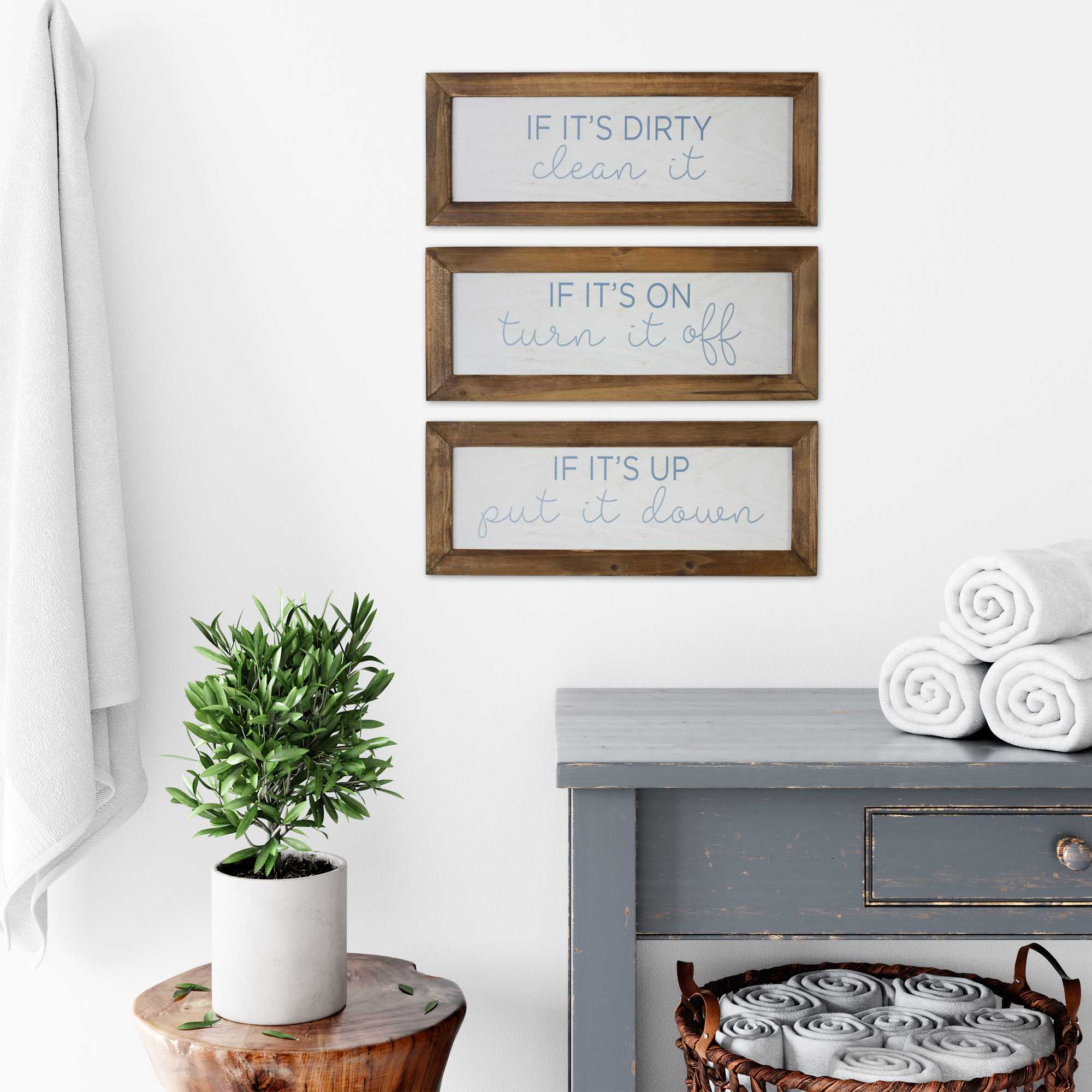 12" X 5" If it's dirty  clean it Framed Wall Art