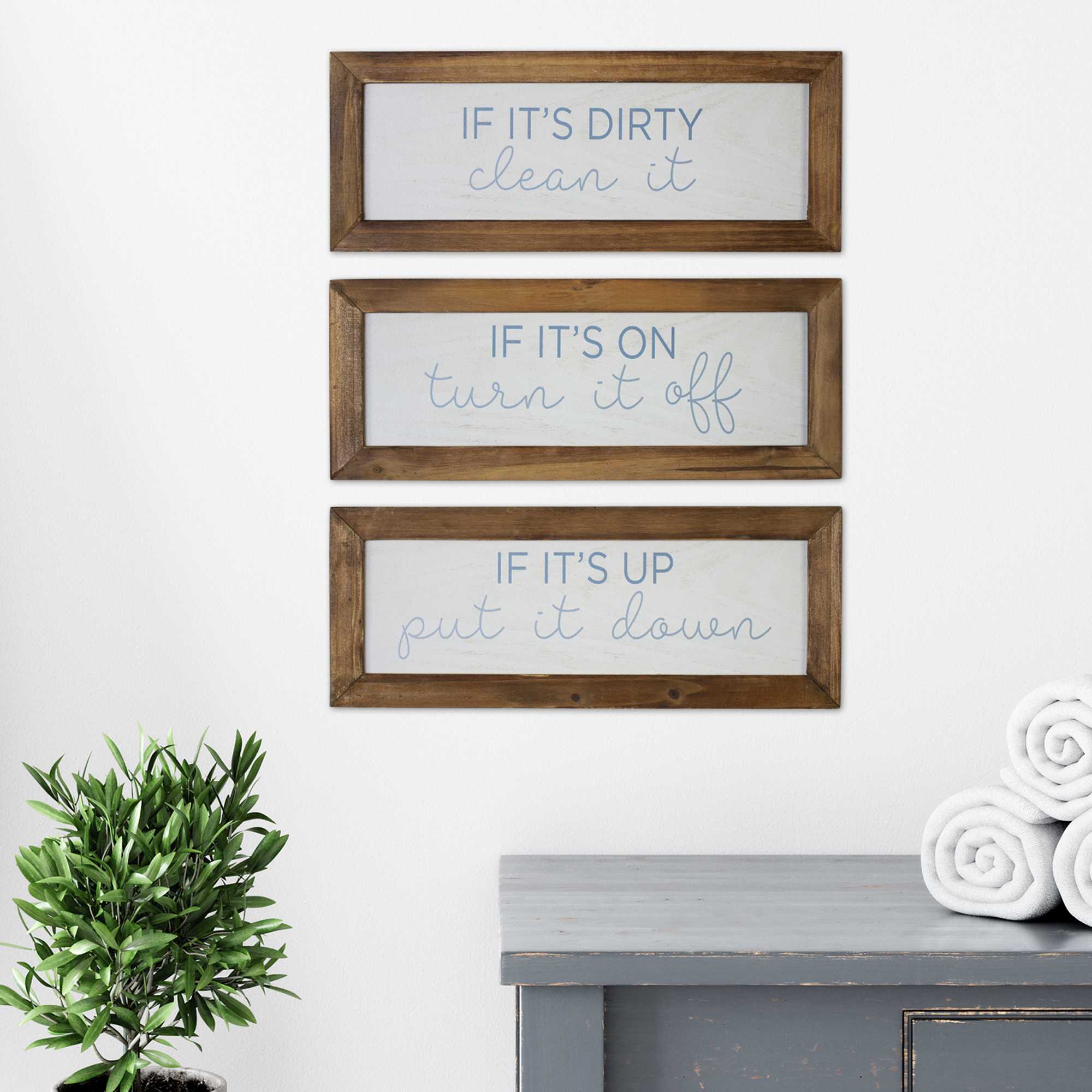 12" X 5" If it's dirty  clean it Framed Wall Art