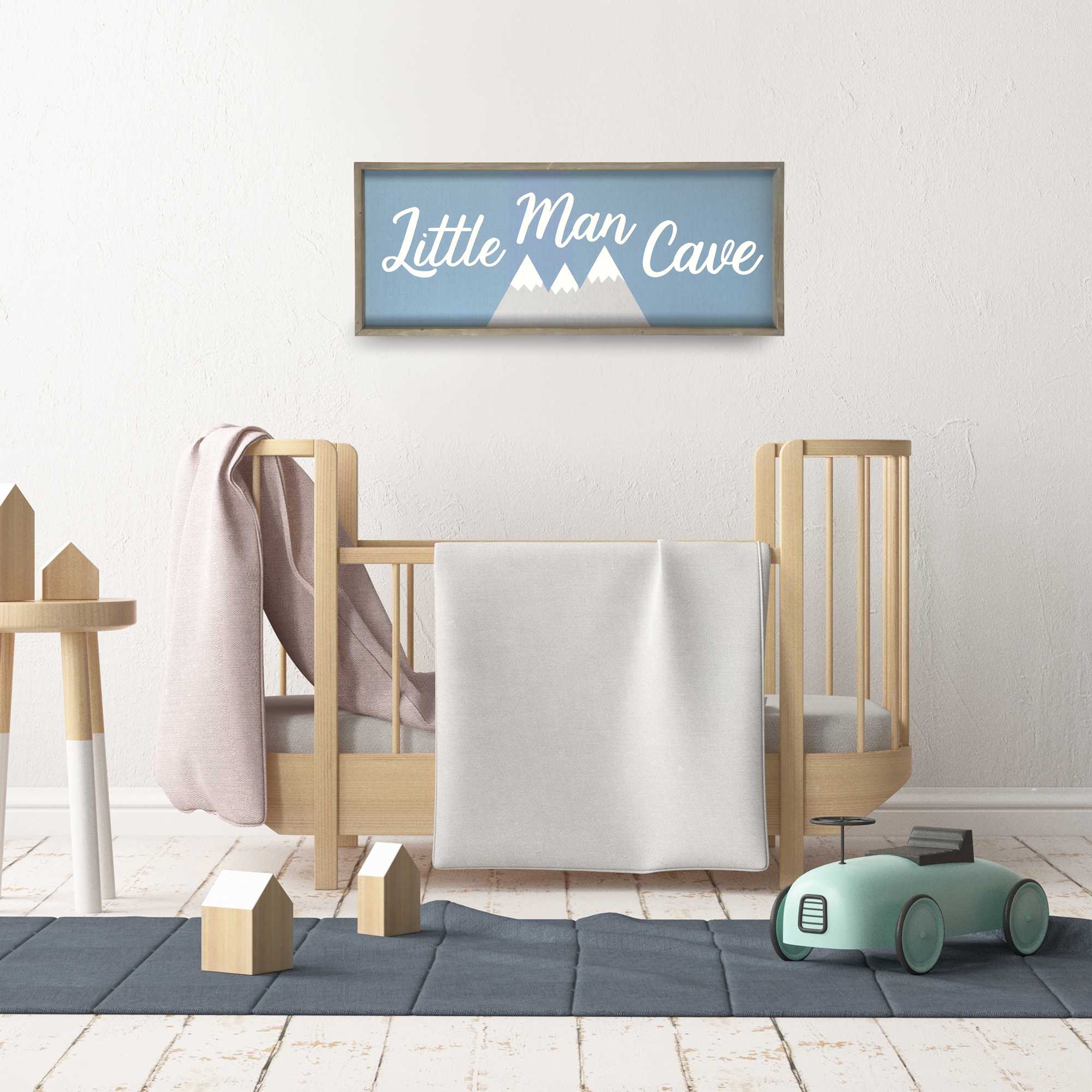 Printed Reactangualr Wall Art with Distress Finish