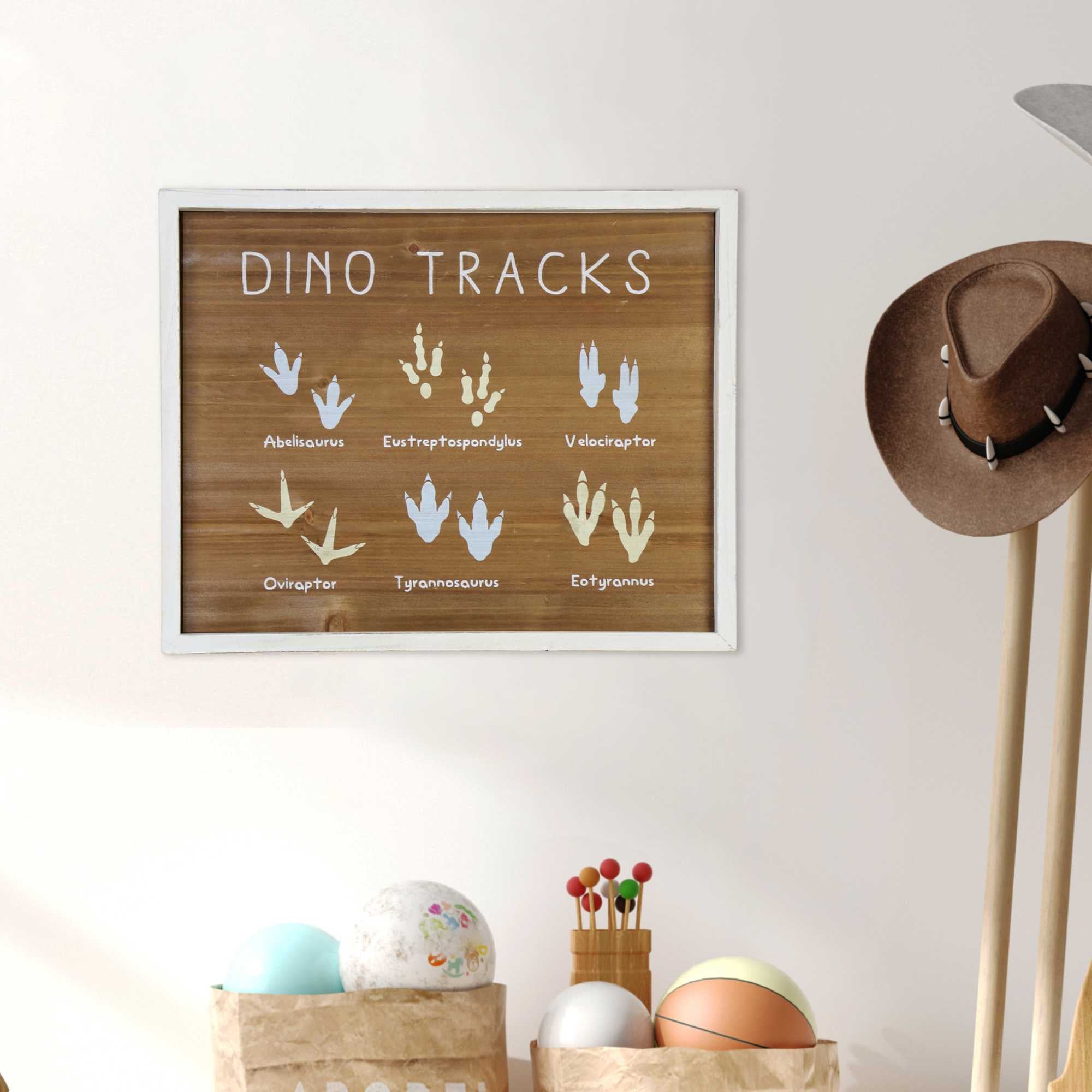 16" X 20" Dino Tracks  Framed Wall Art