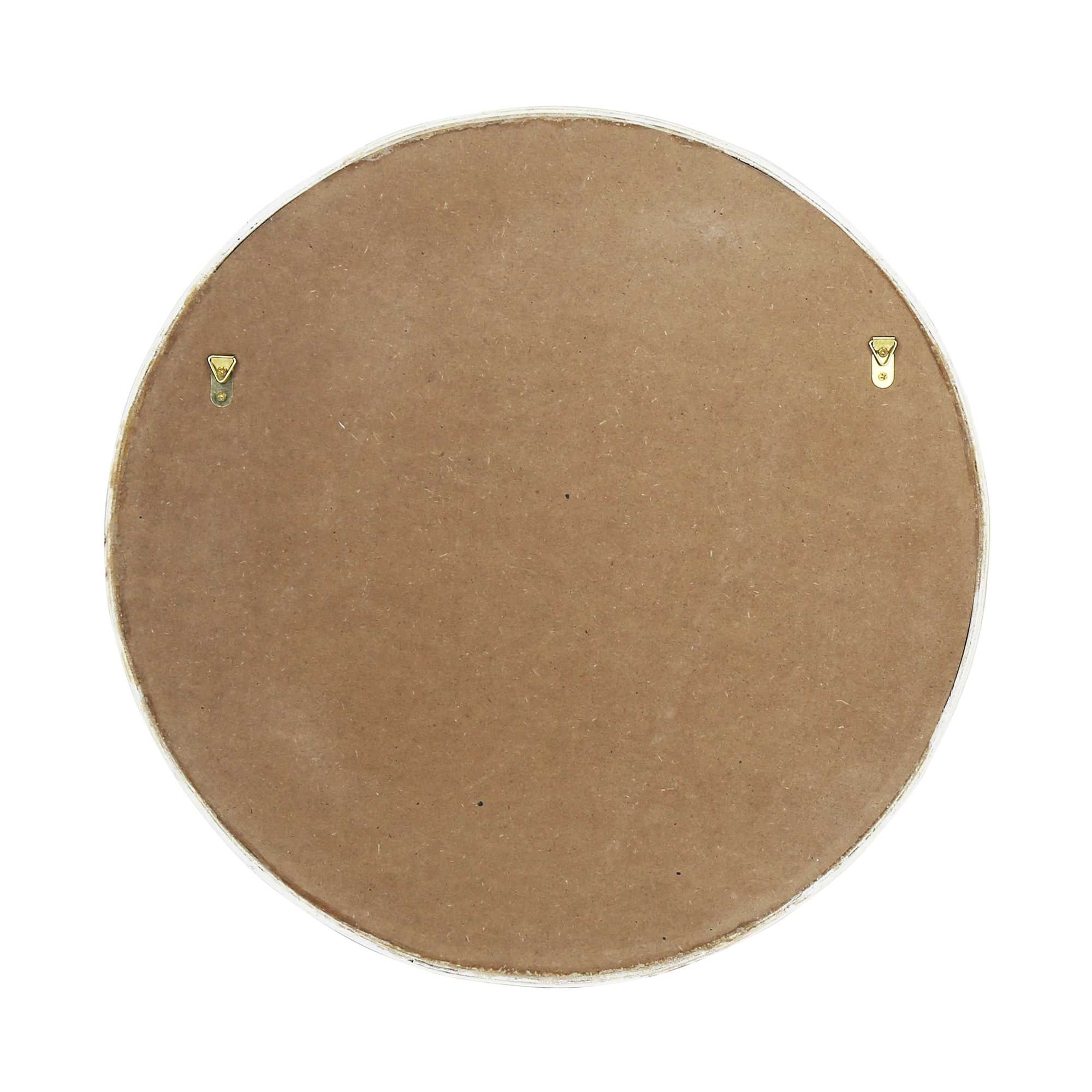 2-tier Round Wall Shelf with White Distressed Background