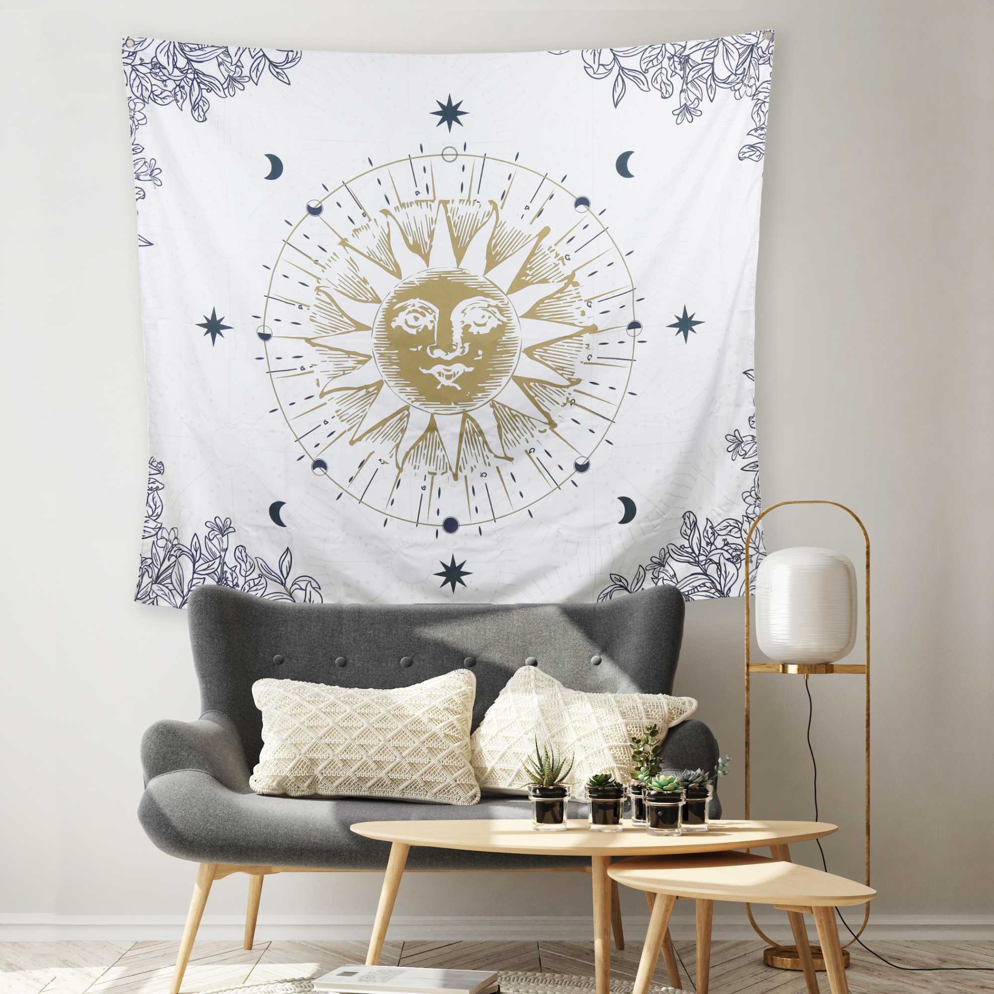Sun Moon and Stars Celestial Wall Tapesty