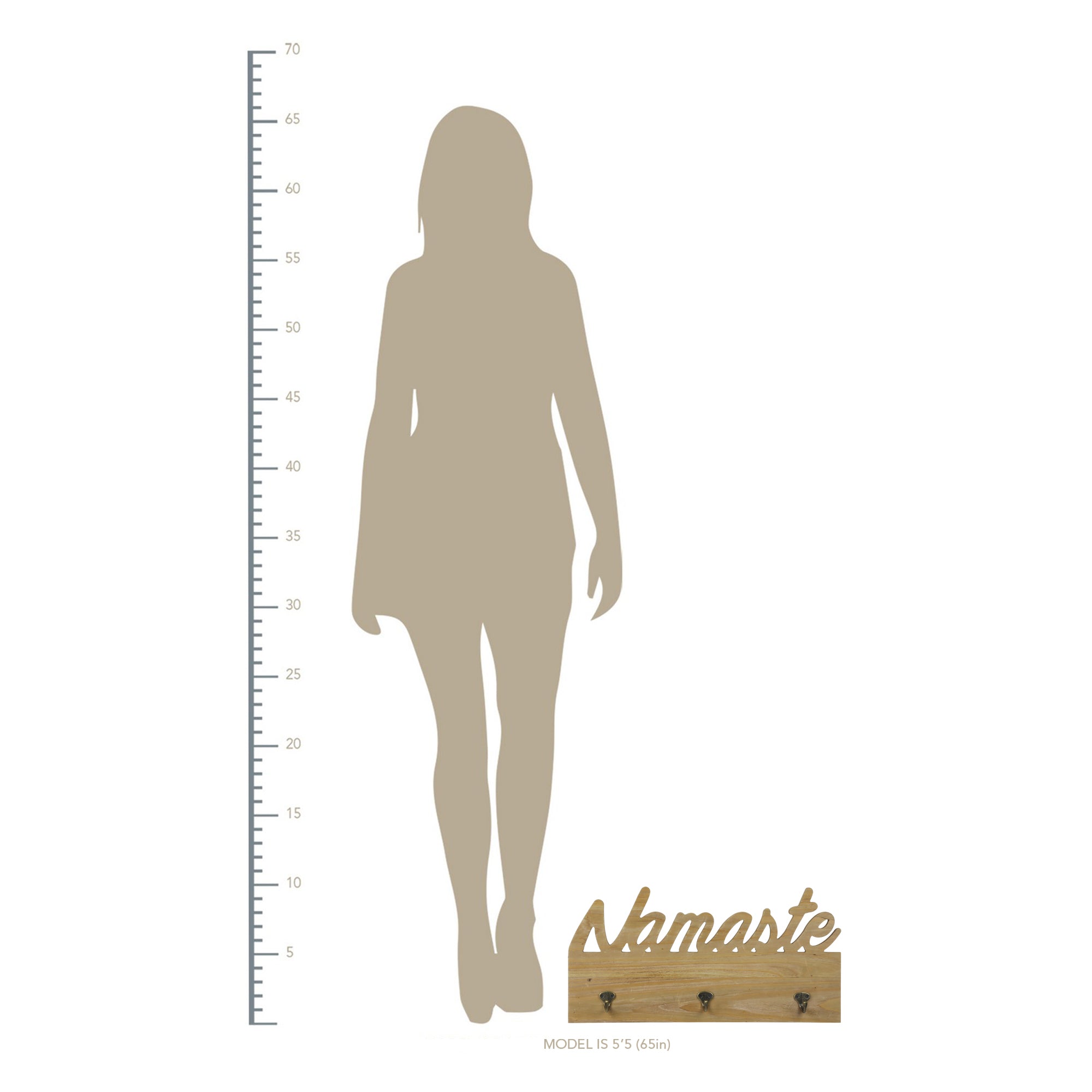 Greeting Wooden Wall Decor with Hooks