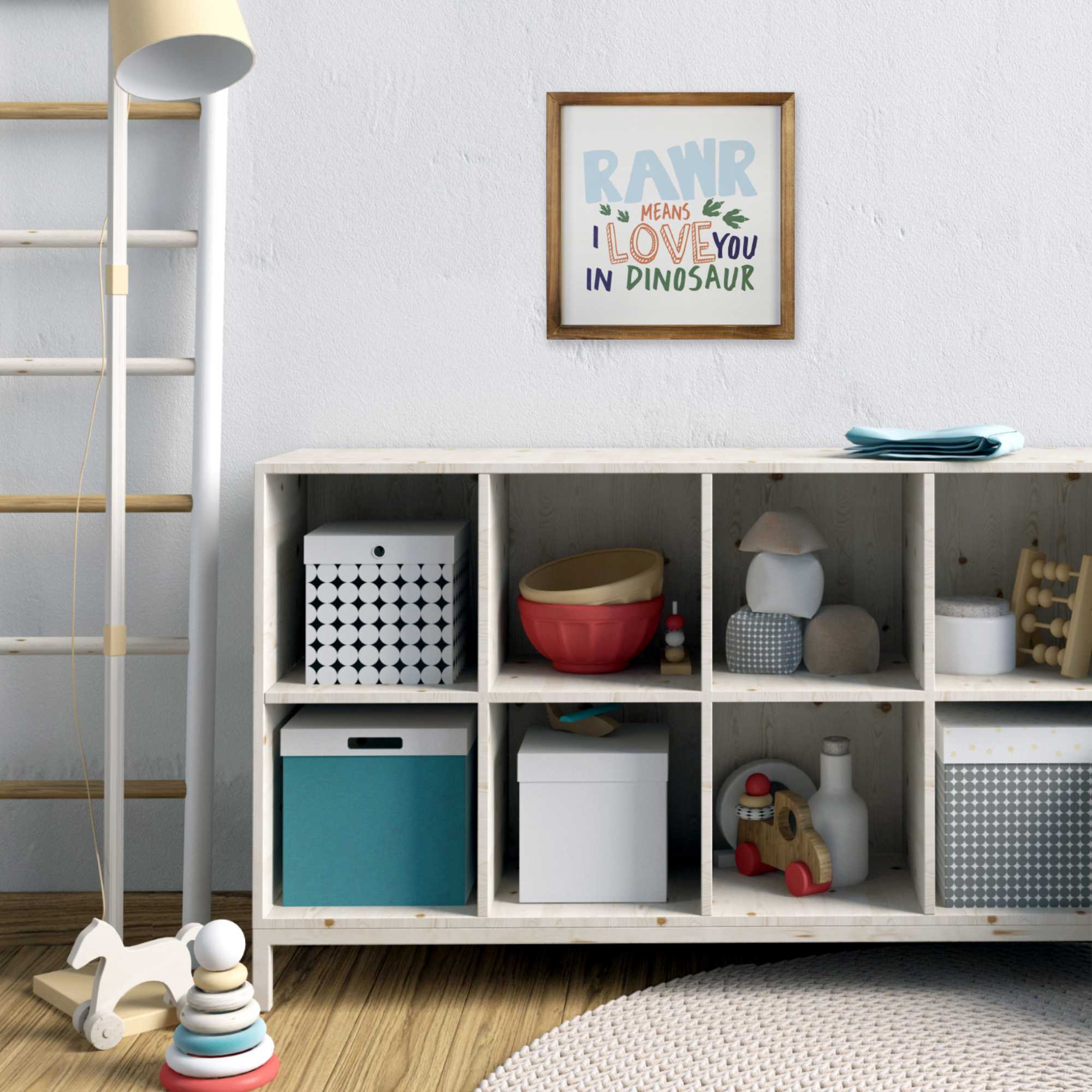 12" x 12" Natural Wooden Frame Wall Art