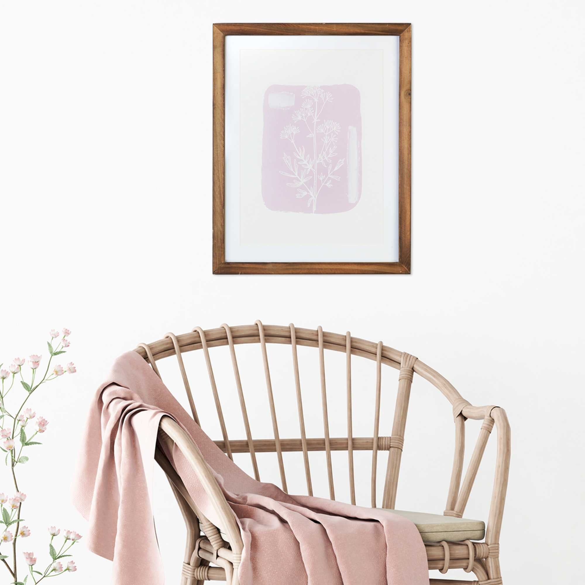 11" X 14" Flower Framed Wall Art with Glass