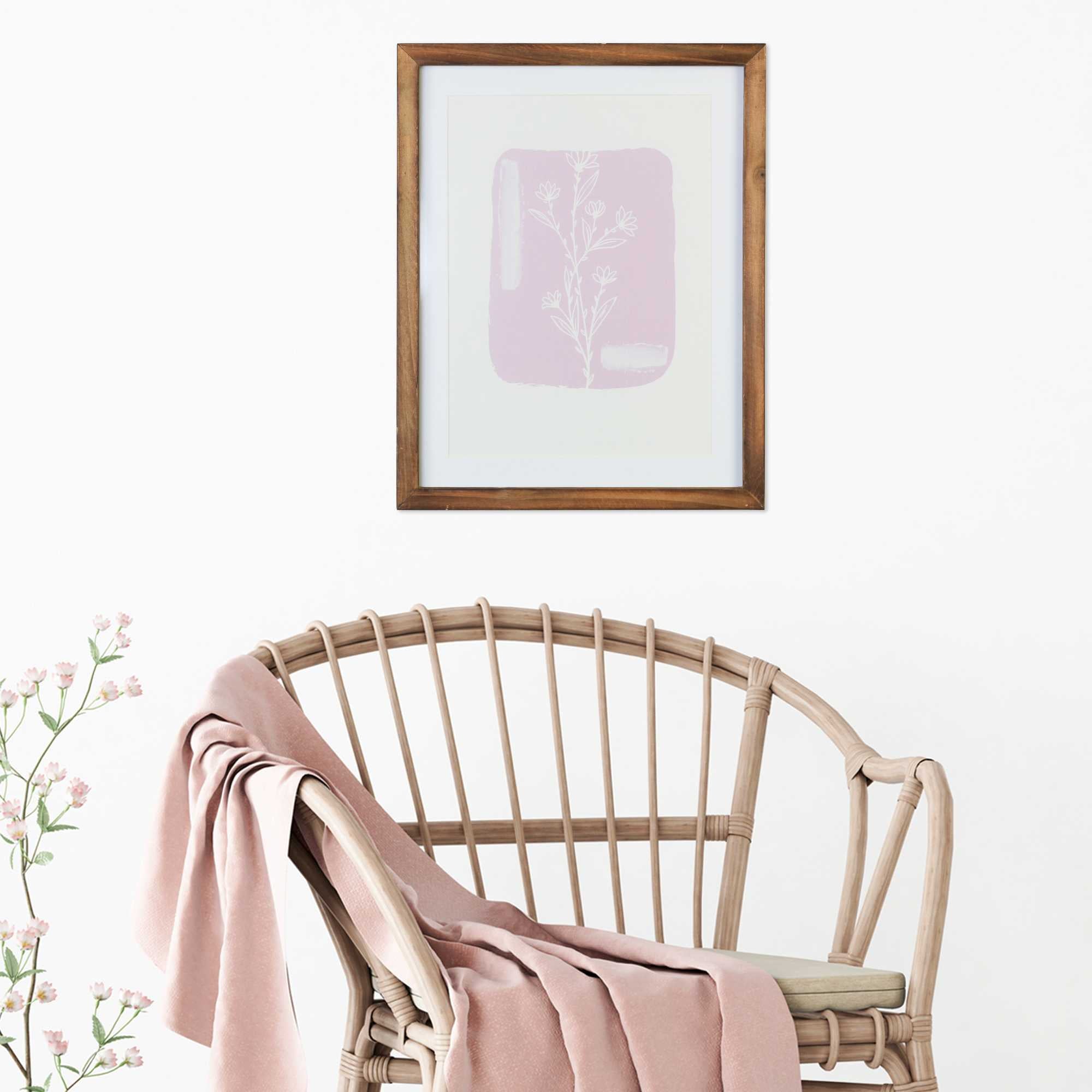 11" X 14" Botanical Framed Wall Art with Glass