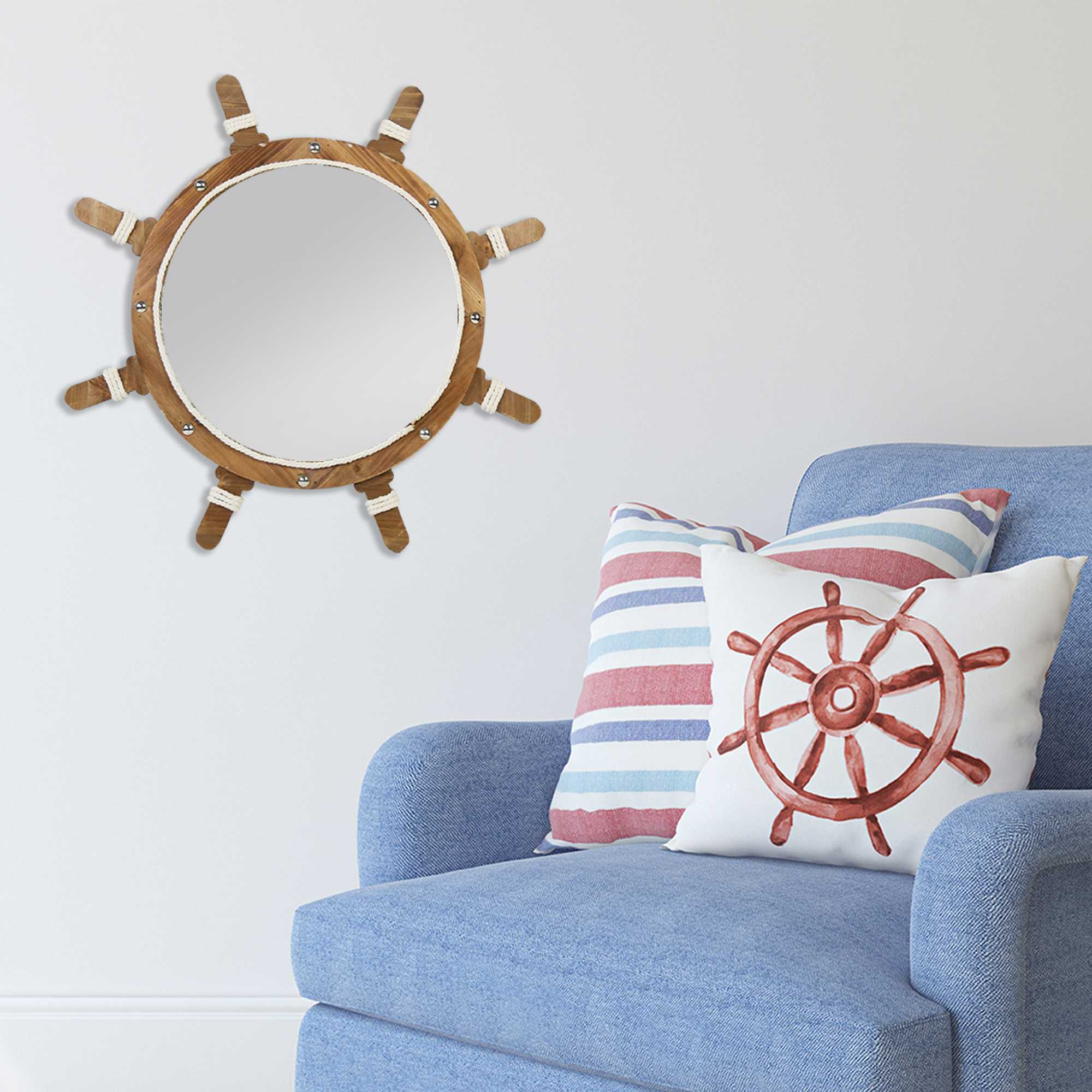Ship Wheel Wall Mirror