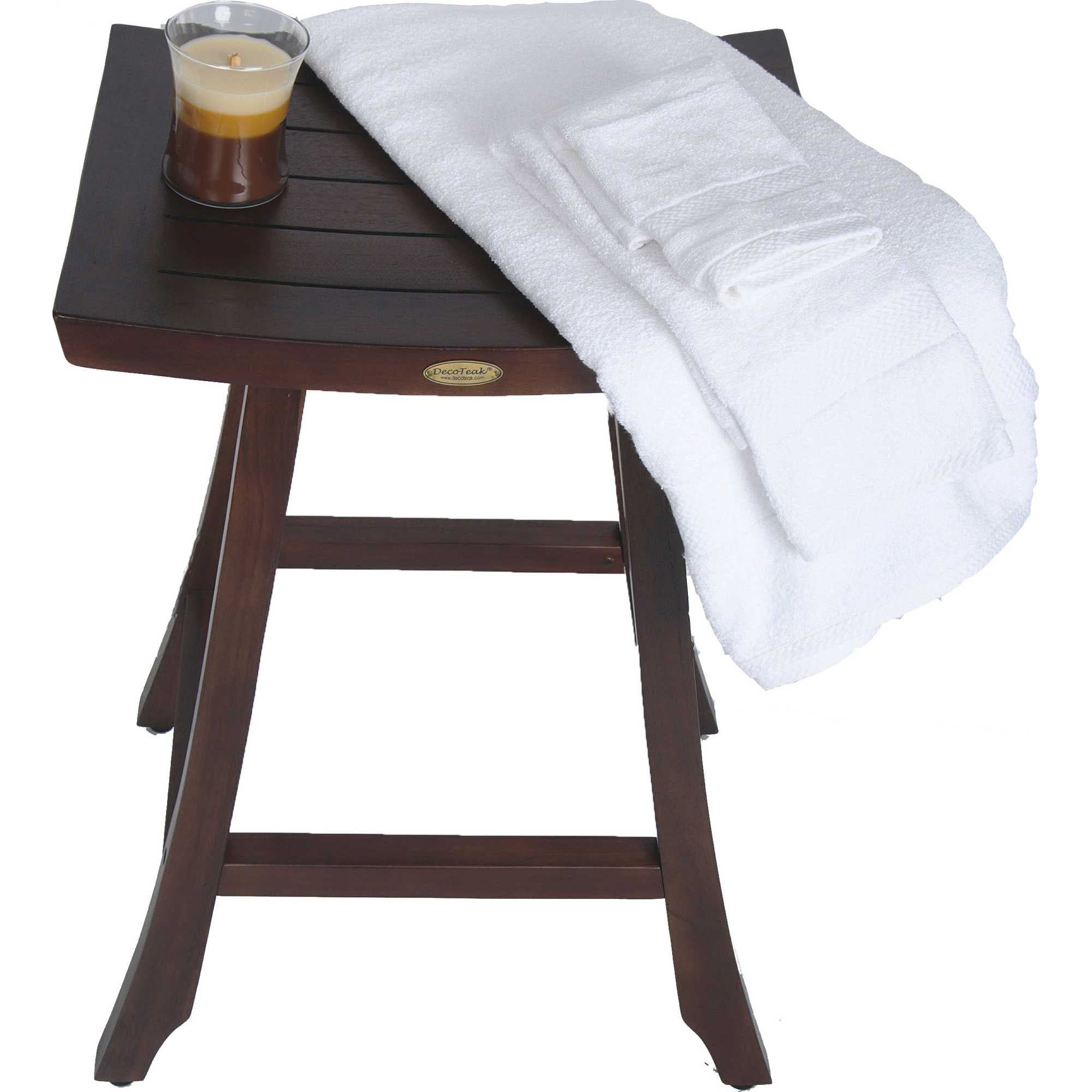 Compact Teak Counter Stool in Brown Finish