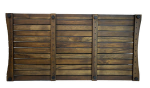 Compact Teak Floor Mat in Brown Finish