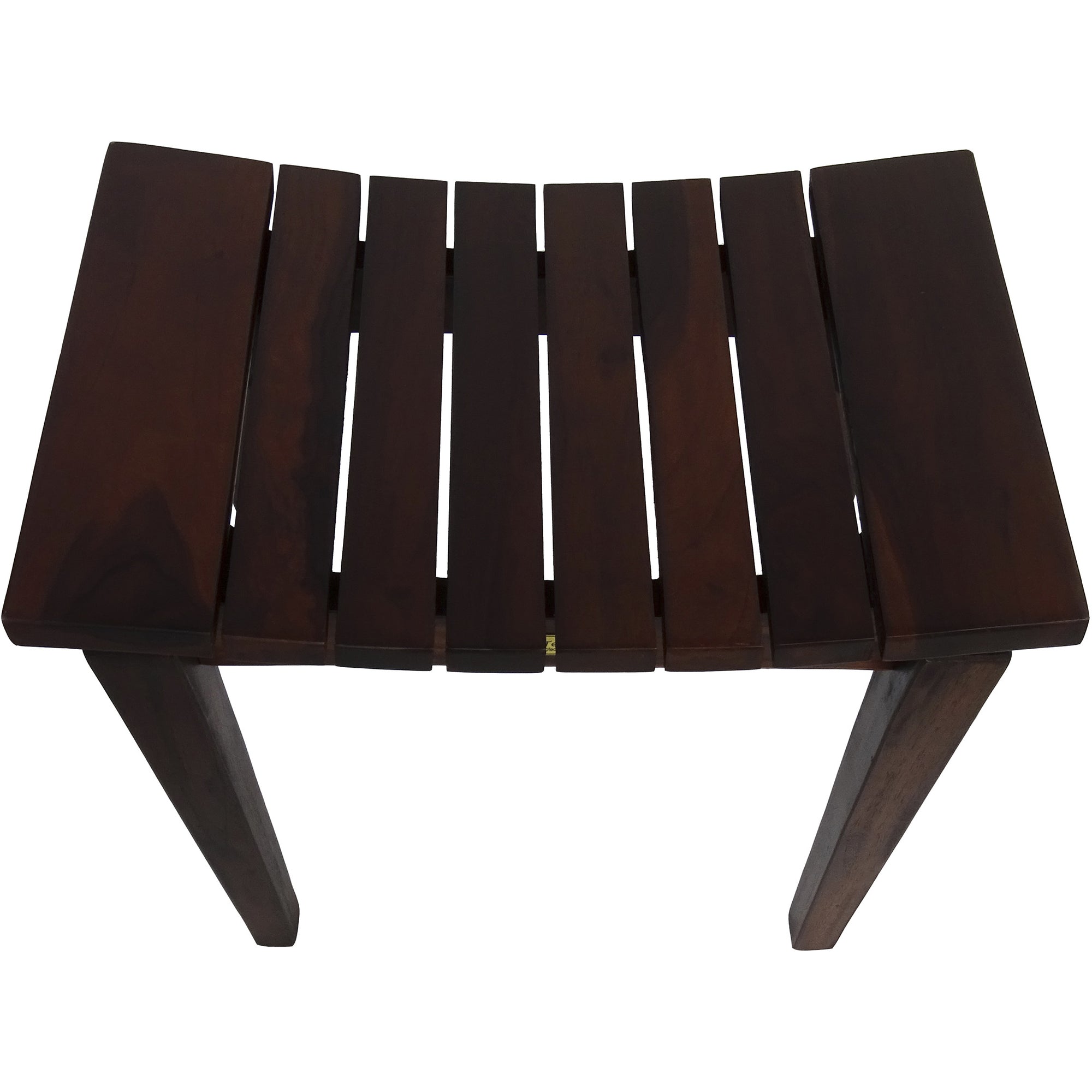 Compact Rectangular Teak Shower / Outdoor Bench in Brown Finish