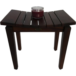 Compact Rectangular Teak Shower / Outdoor Bench in Brown Finish